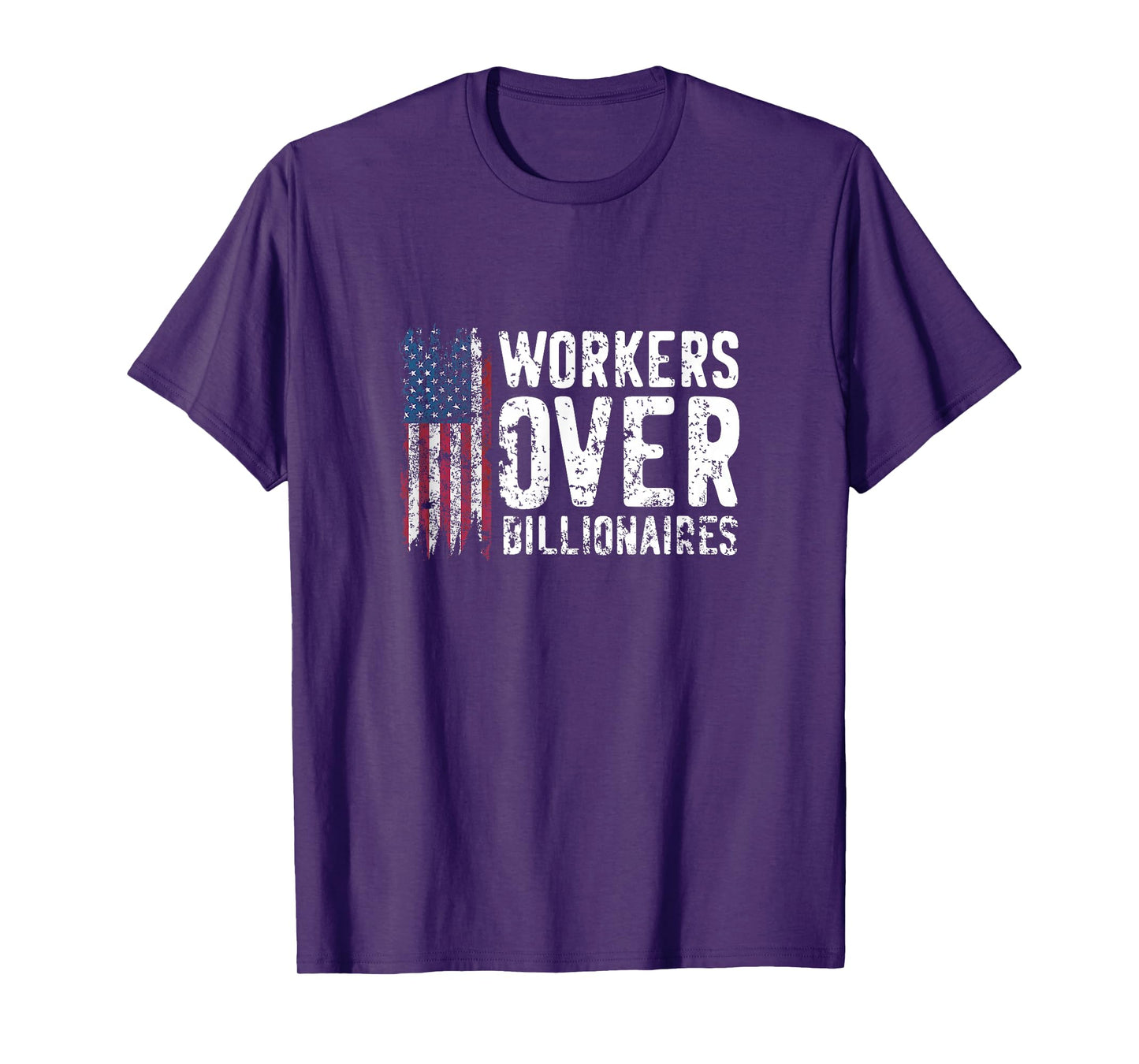 Workers Over Billionaires Flag Distressed T-Shirt