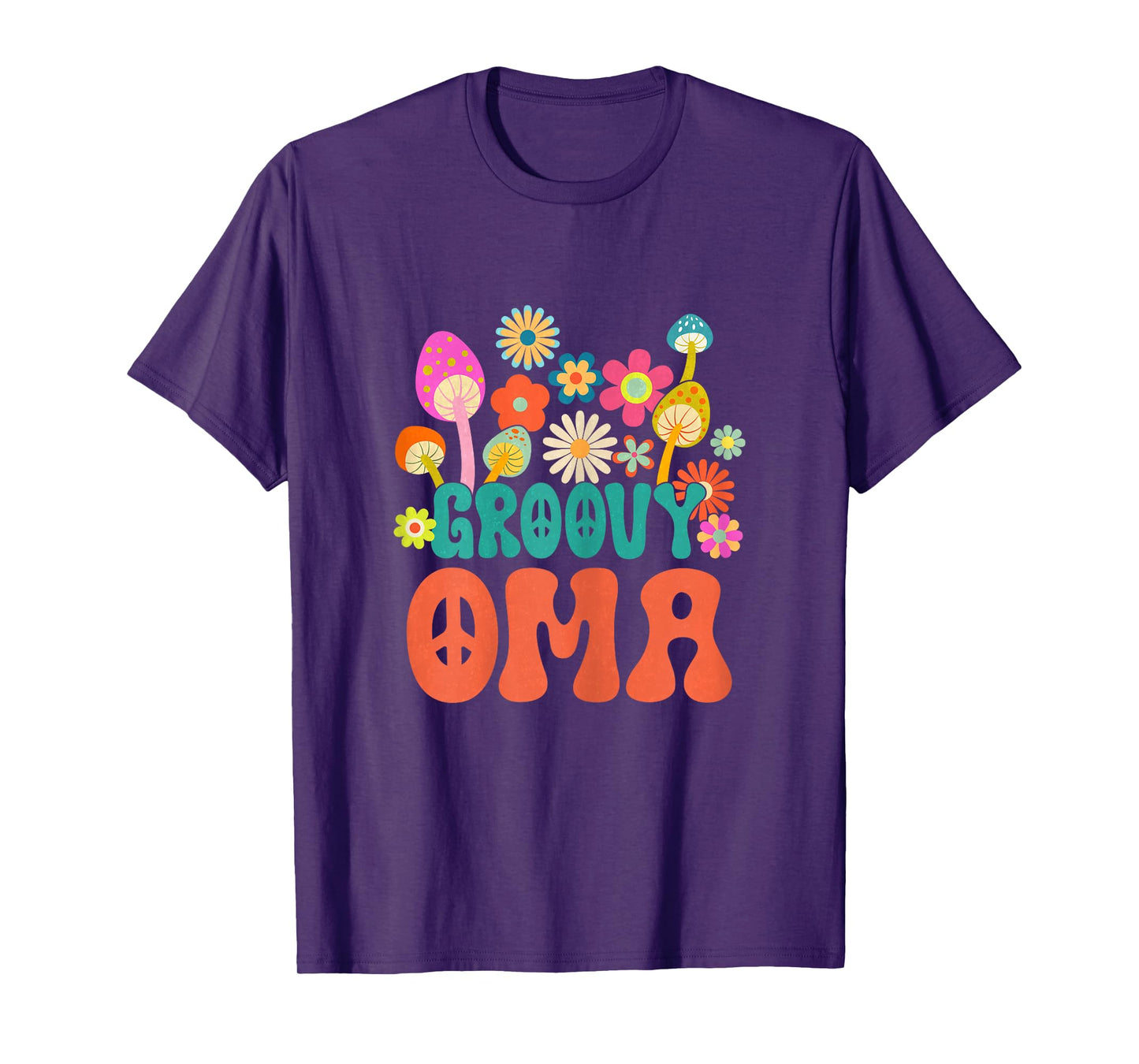 Retro Groovy Oma Gifts For Mother's Day Hippie Flower T-Shirt