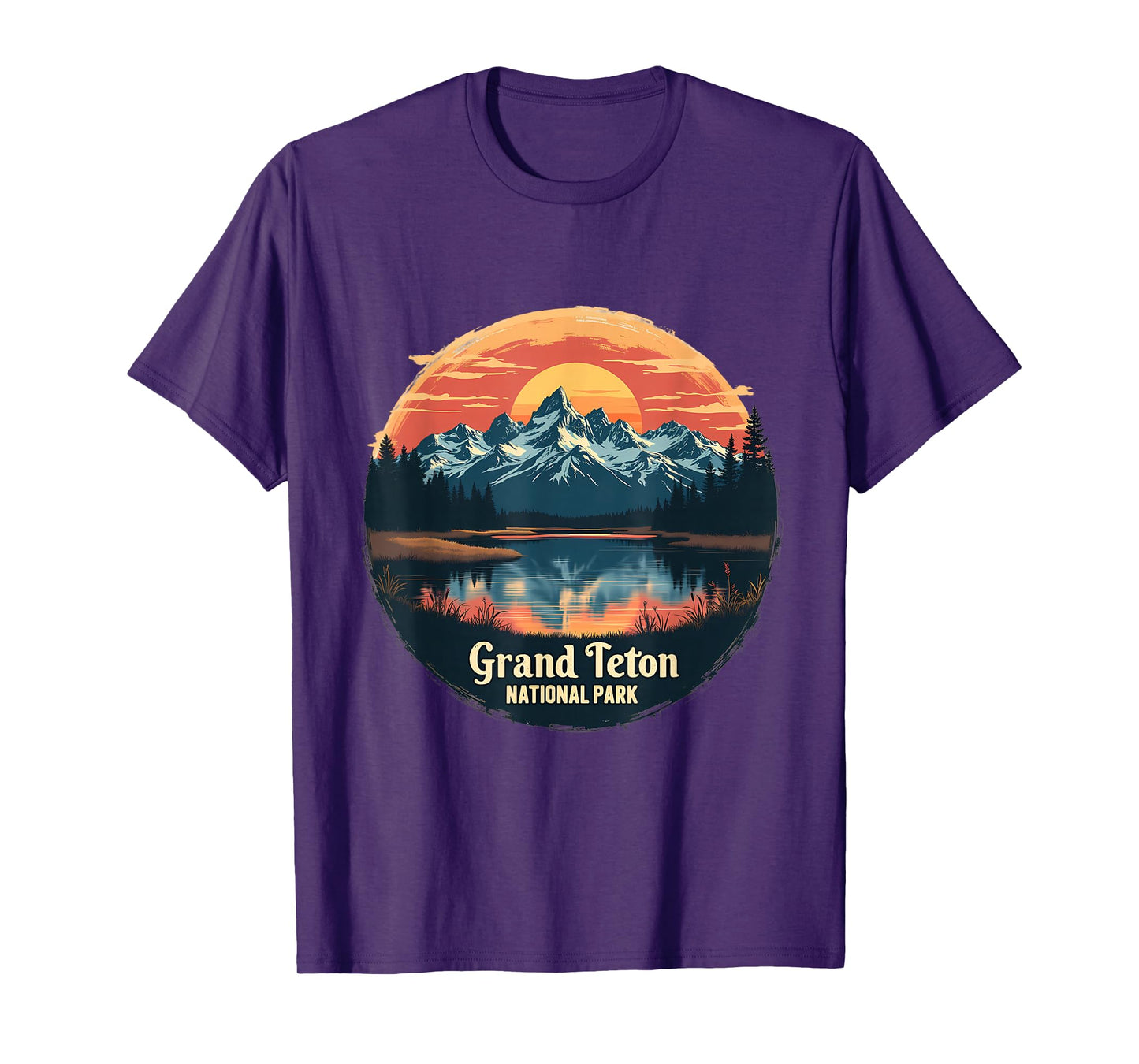 Grand Teton National Park Sunset Reflection T-Shirt
