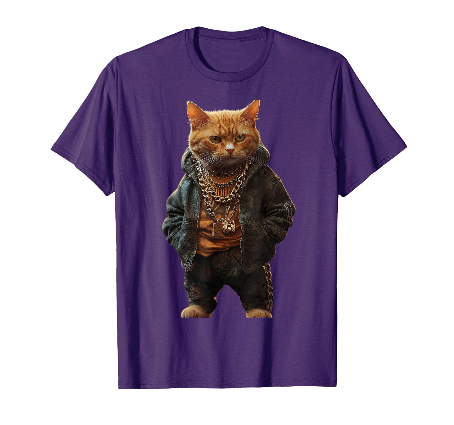 Thug Gangster Life Cat For Hip Hop Fans Meme and Cat lovers T-Shirt for Men Women Girls Kids