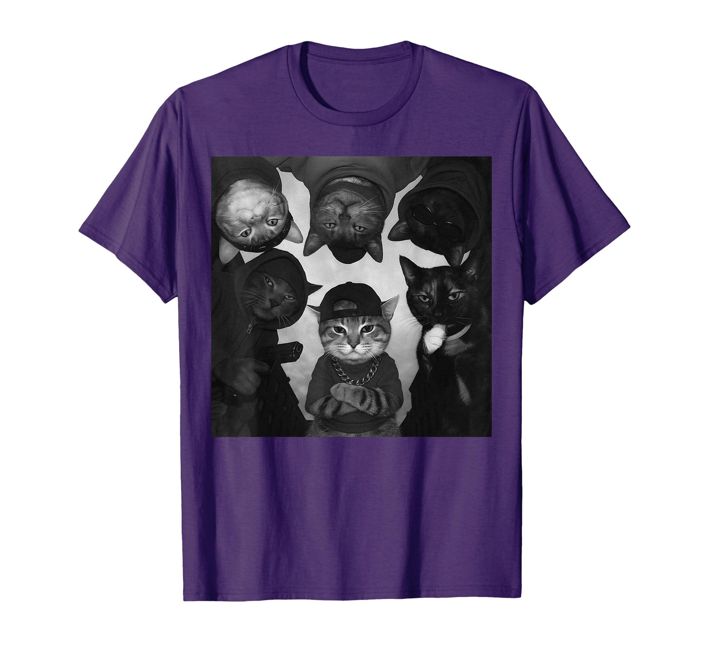 Funny Cat Meme Vintage Thug Gang T-Shirt