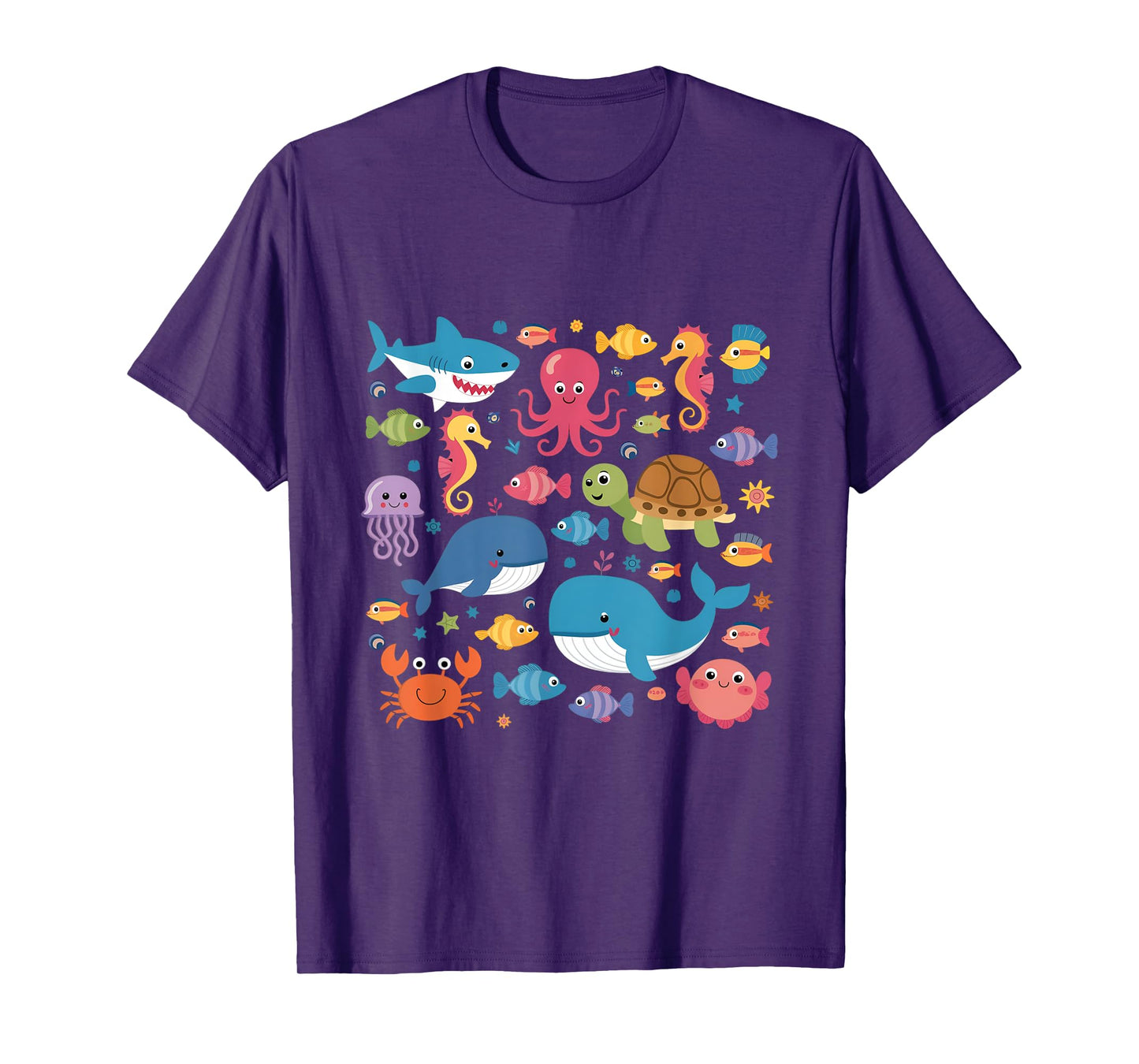 Cute Sea Animals Kids Children Ocean Creatures Clownfish T-Shirt