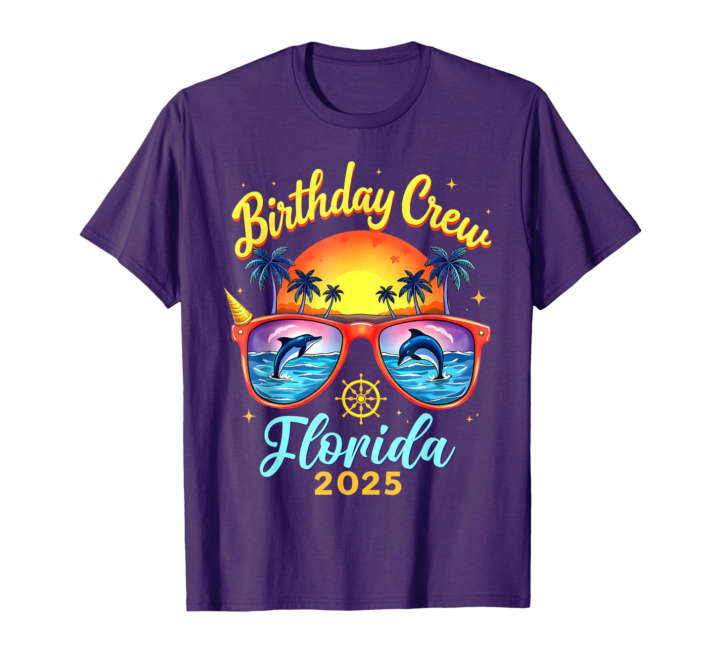 Birthday Crew Vacation Florida 2025 Party Matching Cruise T-Shirt