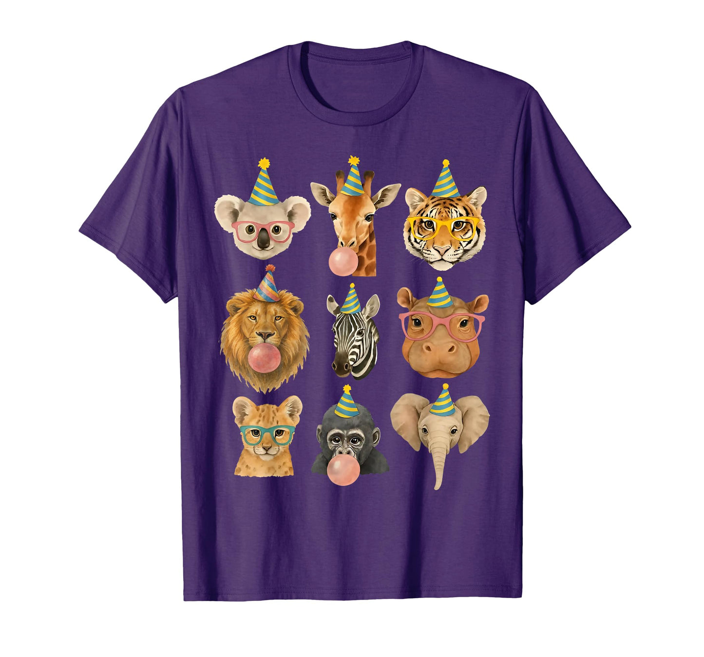 Cute Party Animals Birthday Wildlife Zoo Birthday Boys Kids T-Shirt