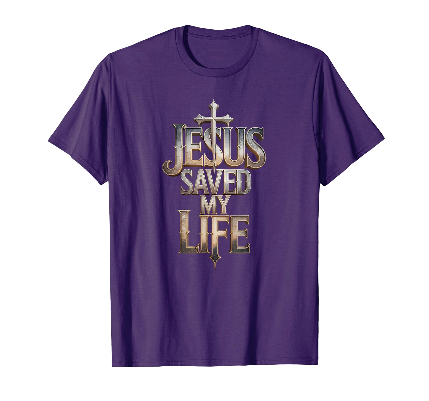 Jesus Saved My Life Fat Cross Christian T-Shirt