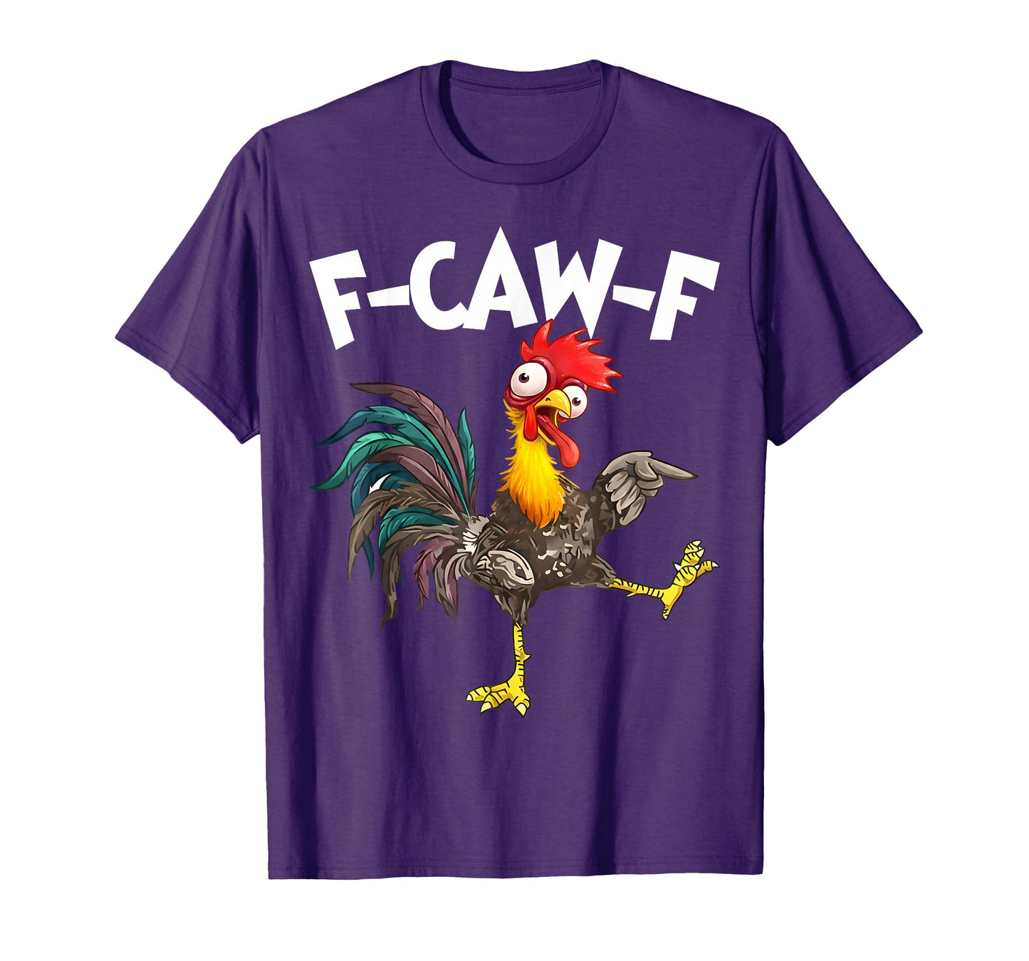 Funny F-Awk-F Chicken F-Caw-F Rooster Pun Retro T-Shirt