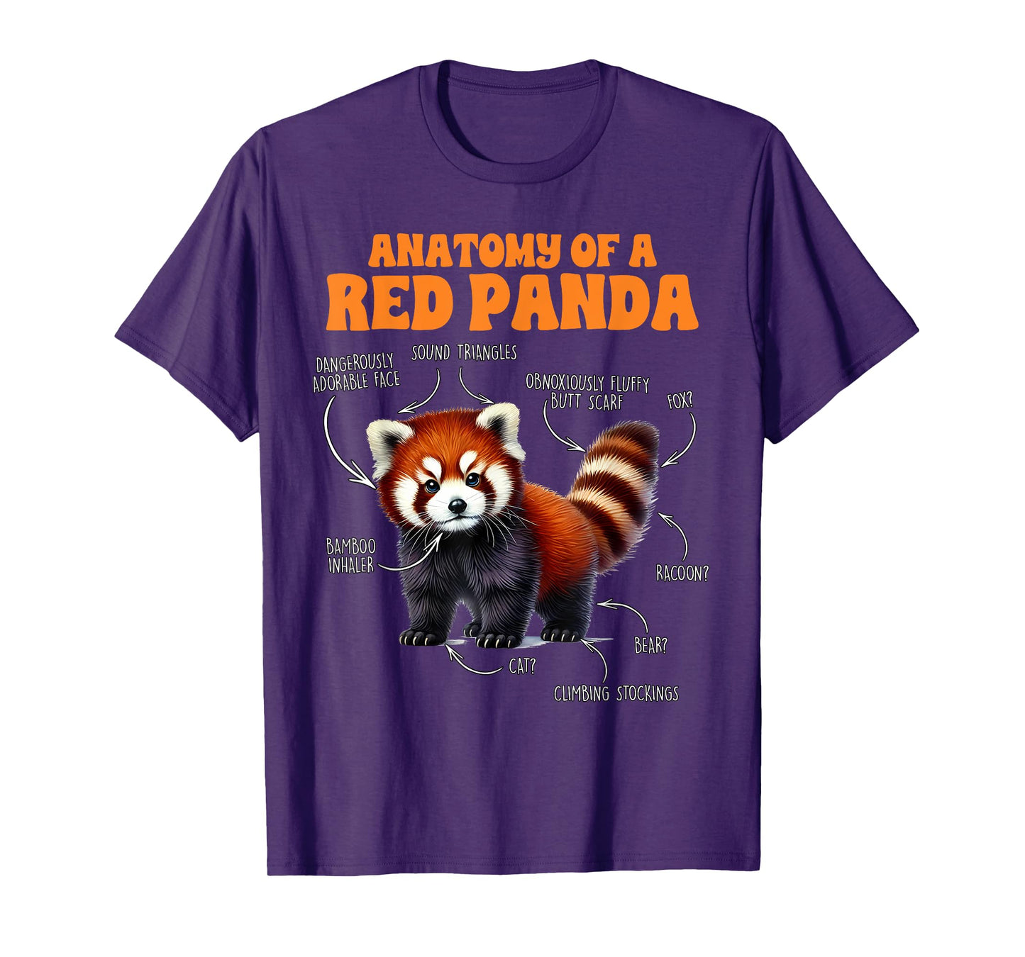 Red Panda Lover Animal Lover Anatomy Of A Red Panda T-Shirt