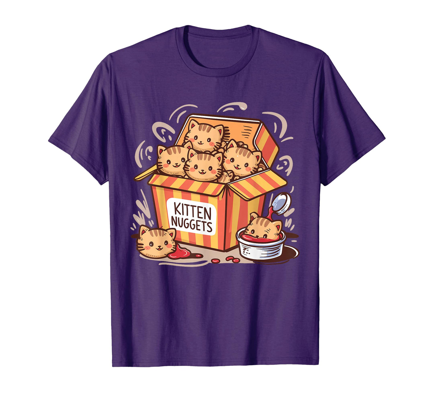 Kitten Nuggets Food Pun Cat Lover Chicken Nuggets T-Shirt