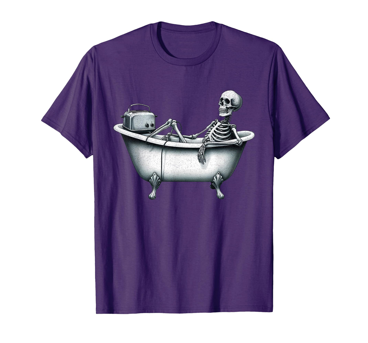 Funny Skeleton in Bathtub with Toaster T-Shirt