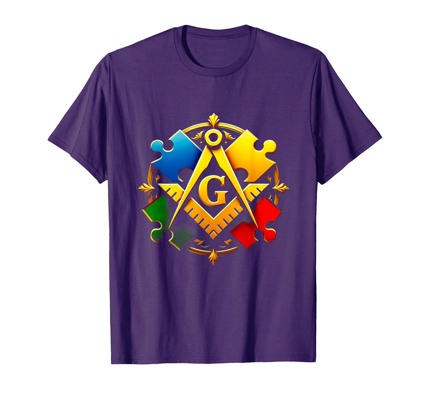 Autism Awareness Freemason Masonic Lodge Mason Puzzle T-Shirt