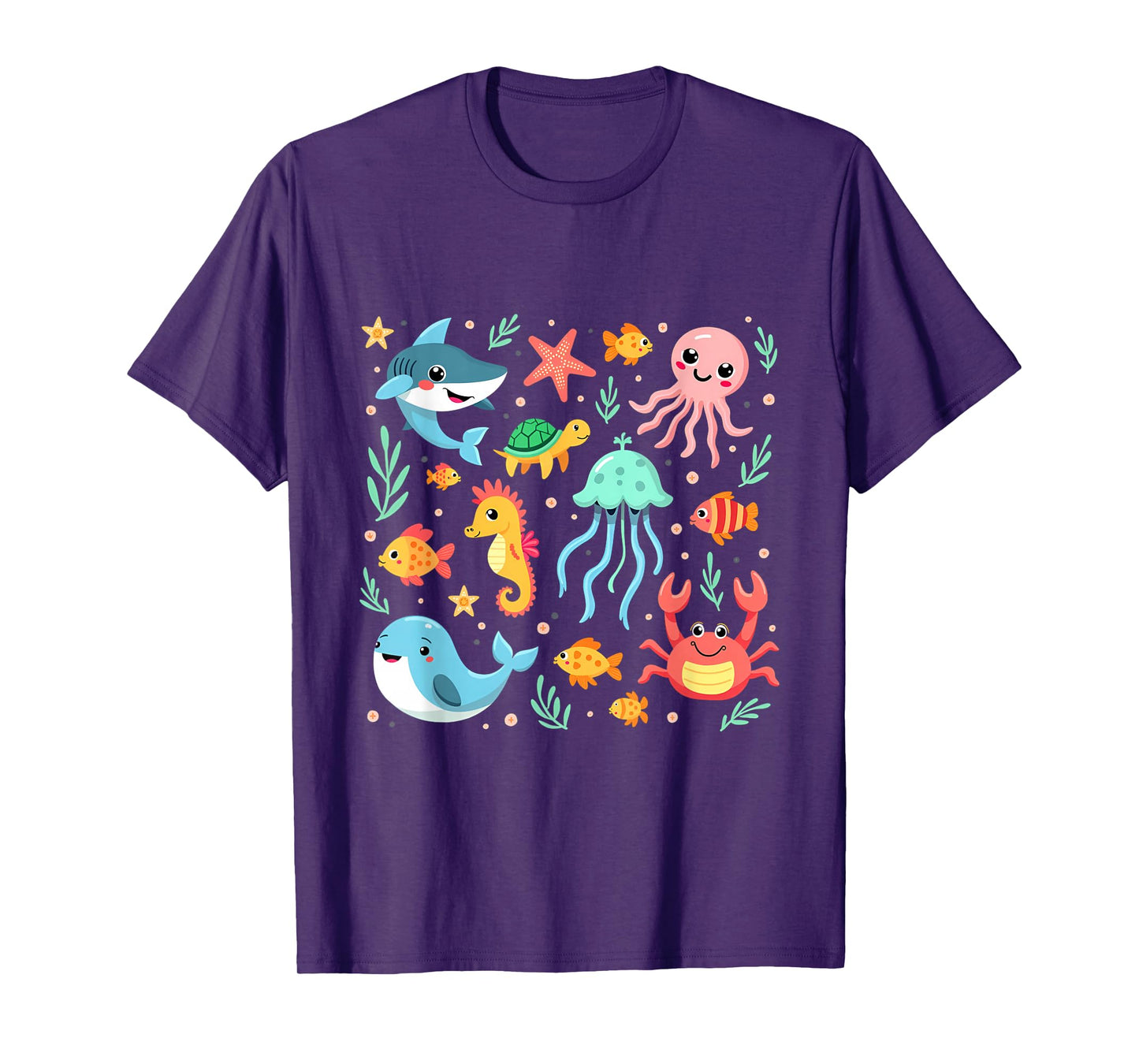 Cute Sea Animals Kids Children Ocean Creatures Clownfish T-Shirt