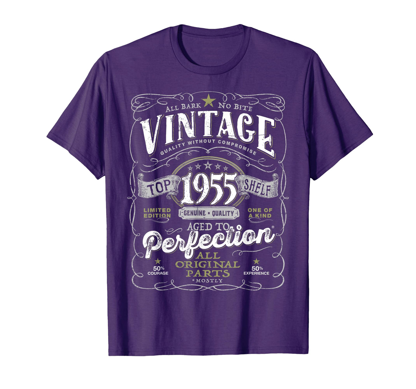 70th Birthday Tee for Men Vintage 1955 Original Parts Mostly T-Shirt