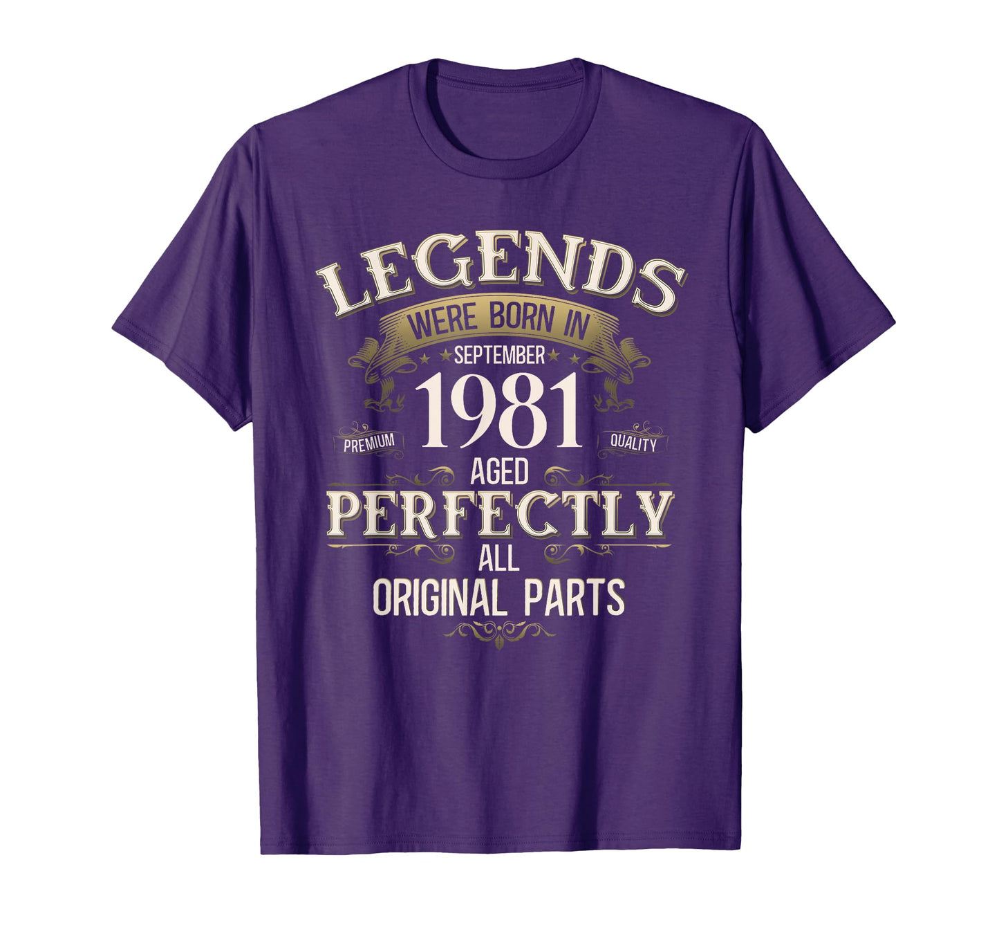 44th Birthday Gift Men Women Legend Since September 1981 T-Shirt