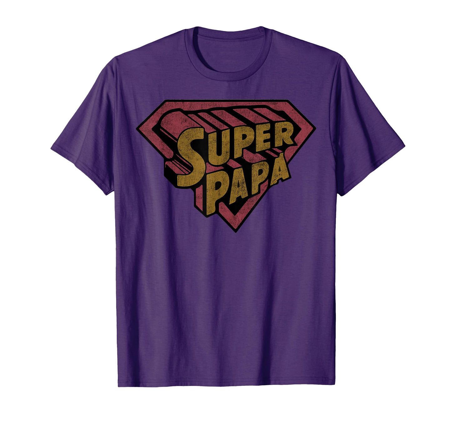 Super Papa Hero Shield Emblem Design T-Shirt