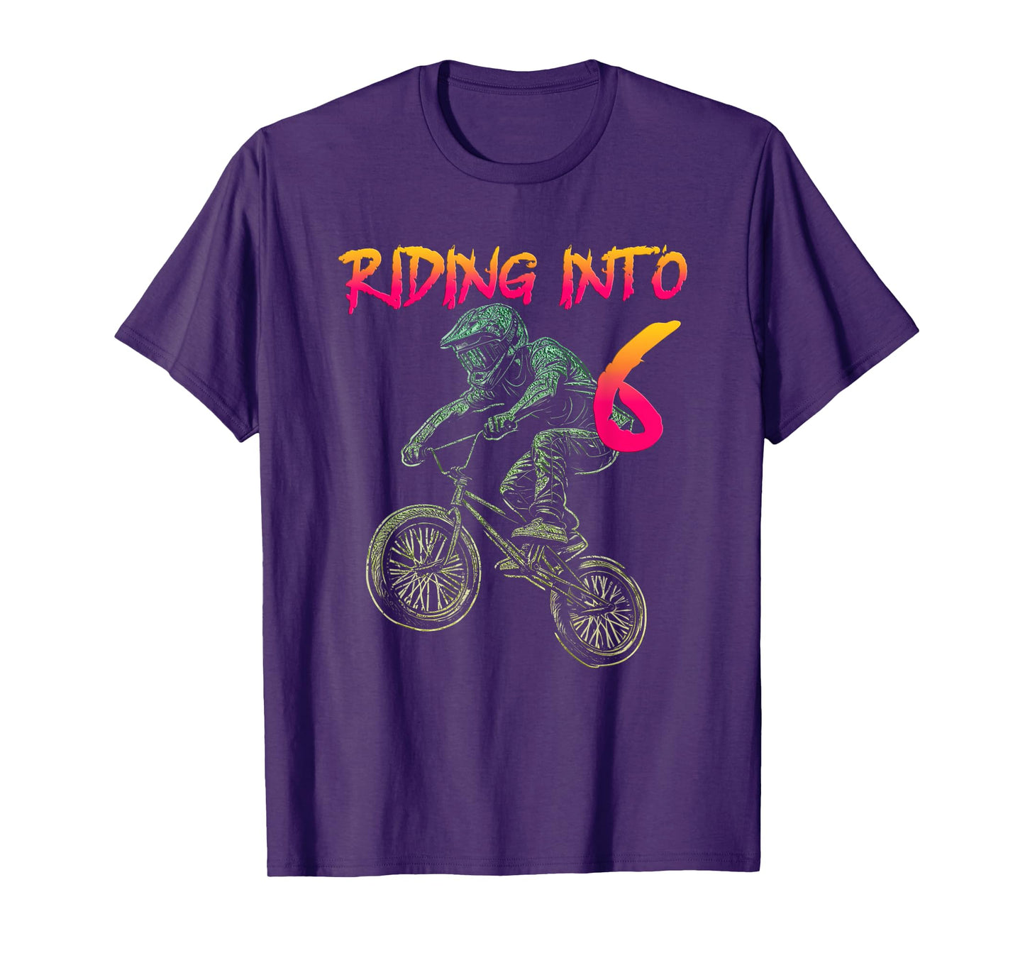 Funny 6 Year Old Bmx Birthday Boy Bicycle 6th Birthday T-Shirt