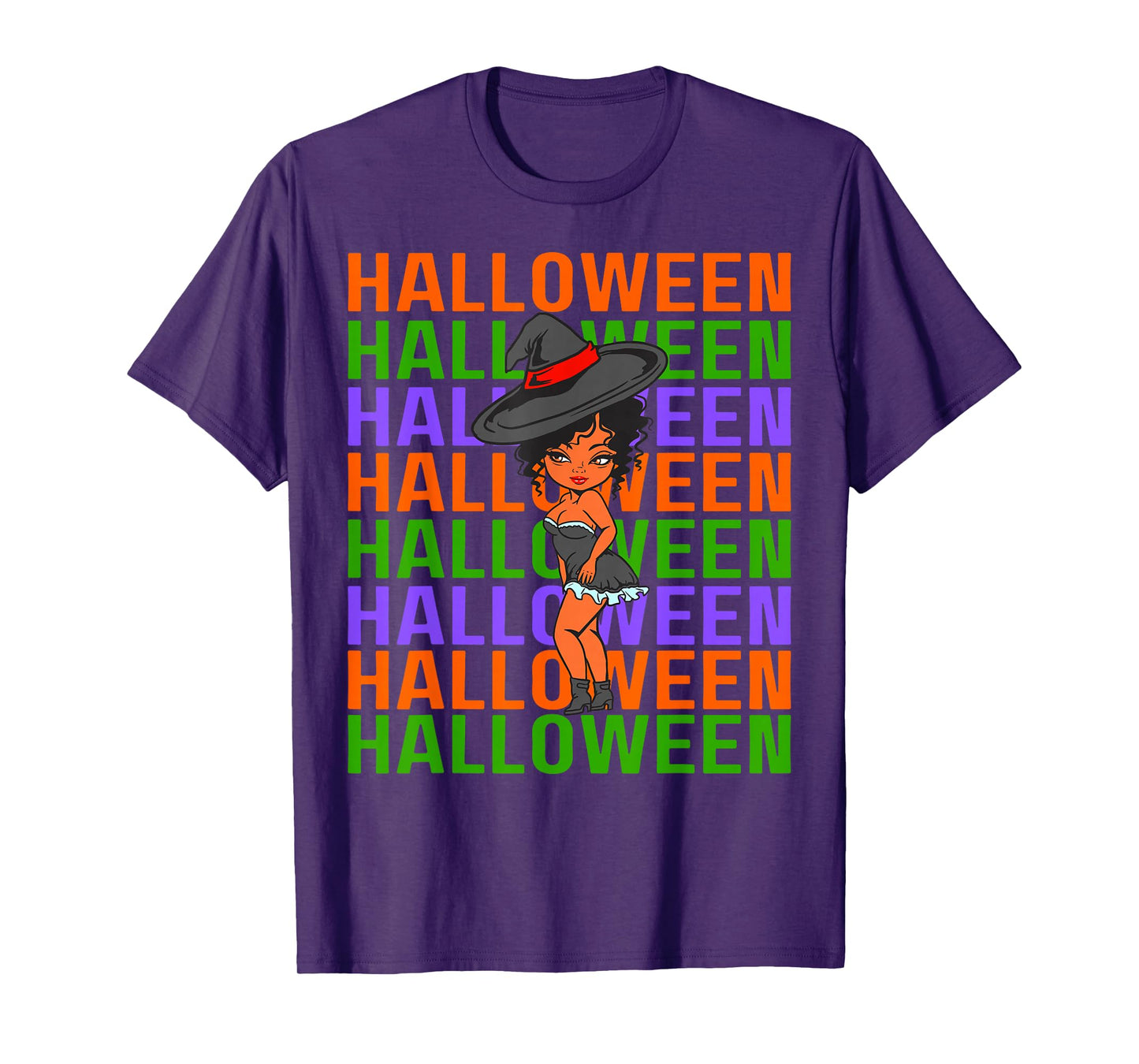 Funny Melanin Halloween Black Girl Magic Witches T-Shirt