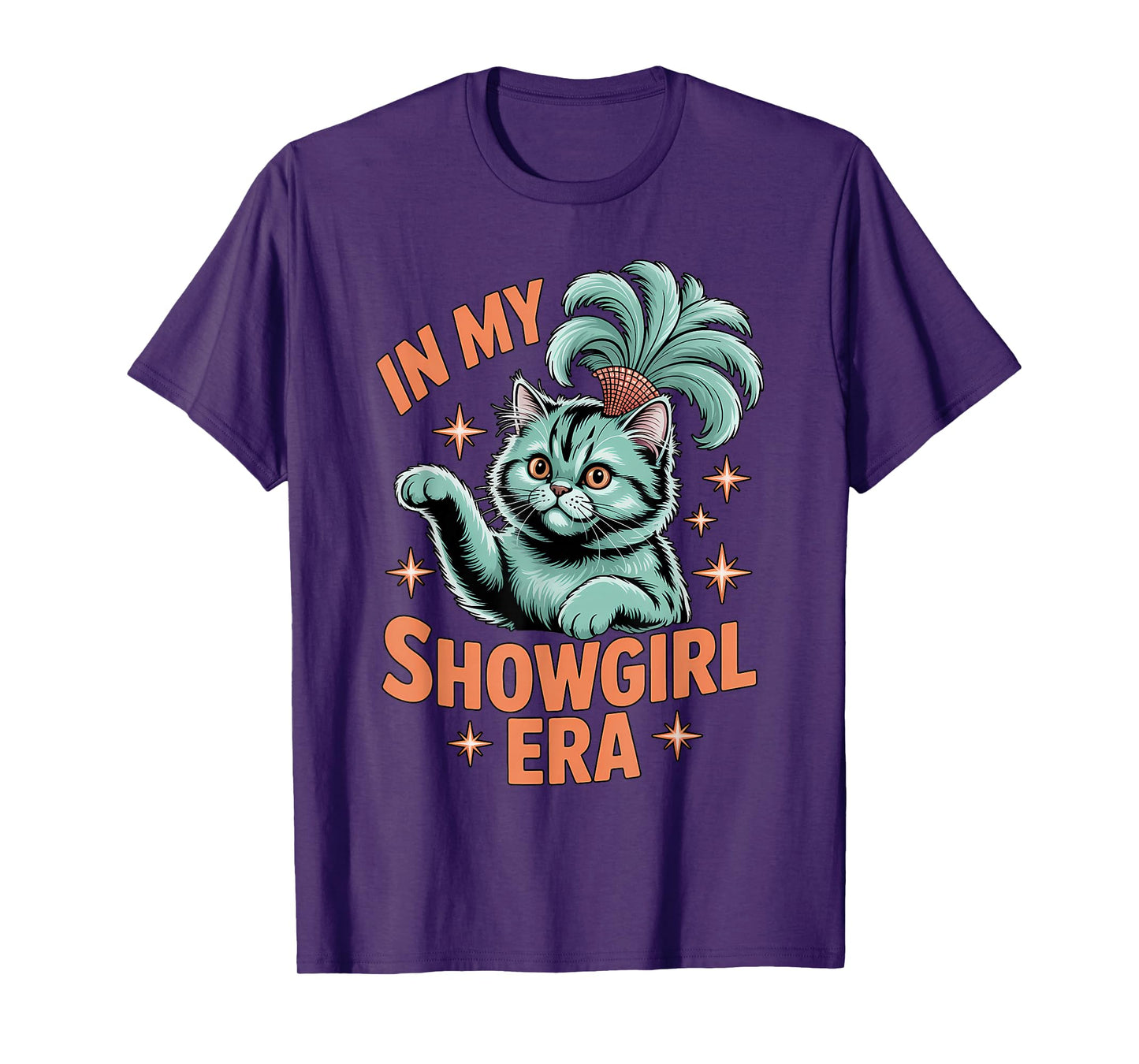 in My Showgirl Era Funny Cat Retro Costume T-Shirt