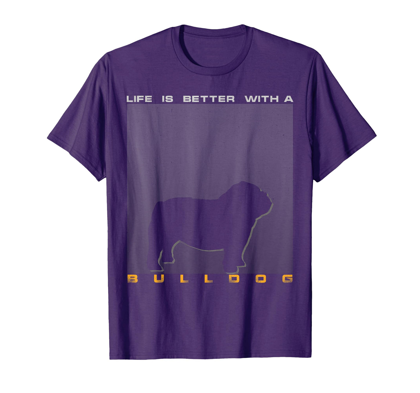 Vintage Life Is Better With A Bulldog Silhouette Men Women Kids T-Shirt