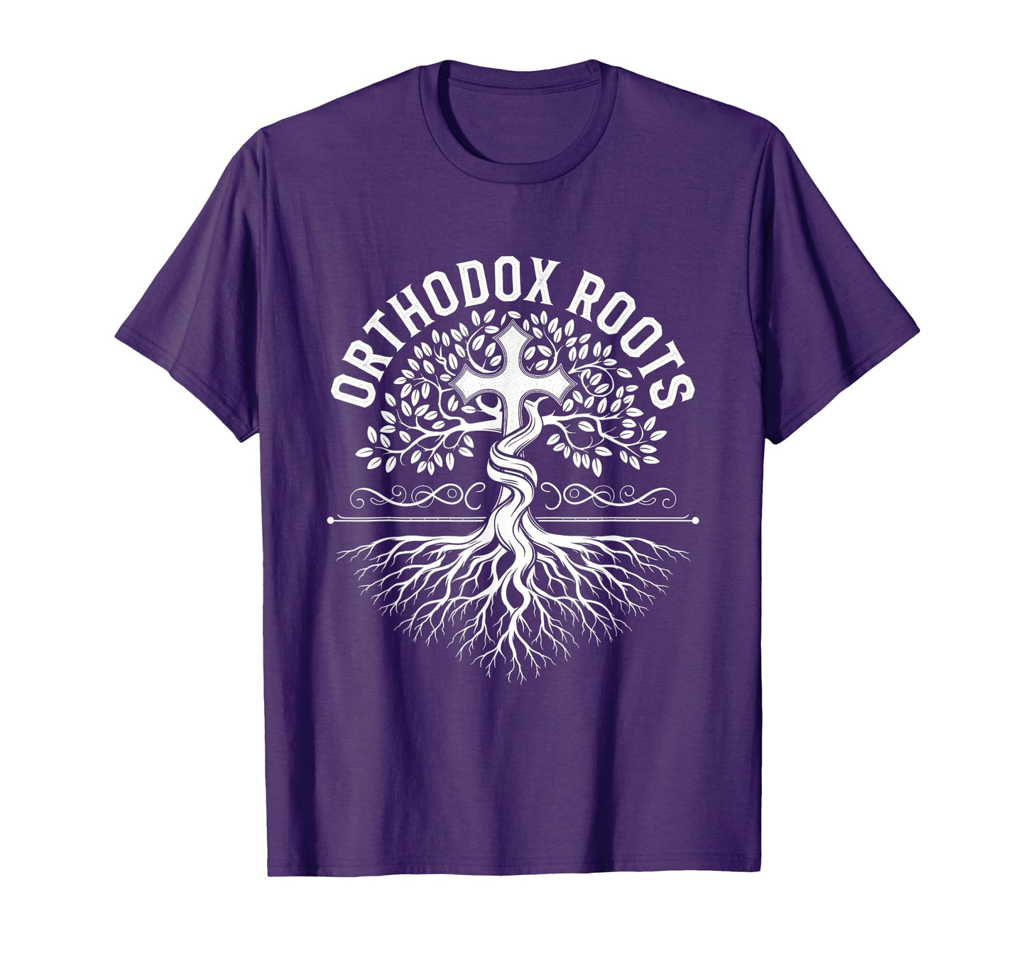 Orthodox Roots Cross Tree of Life Christian T-Shirt