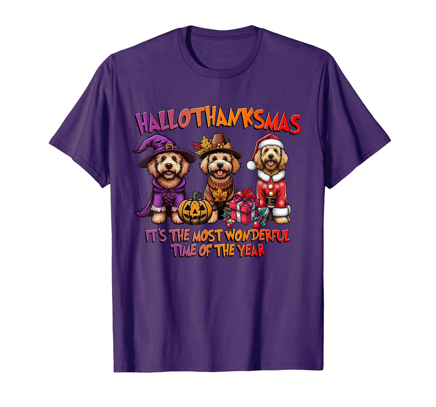 Labradoodle Halloween Thanksgiving Christmas Men Women Kid T-Shirt