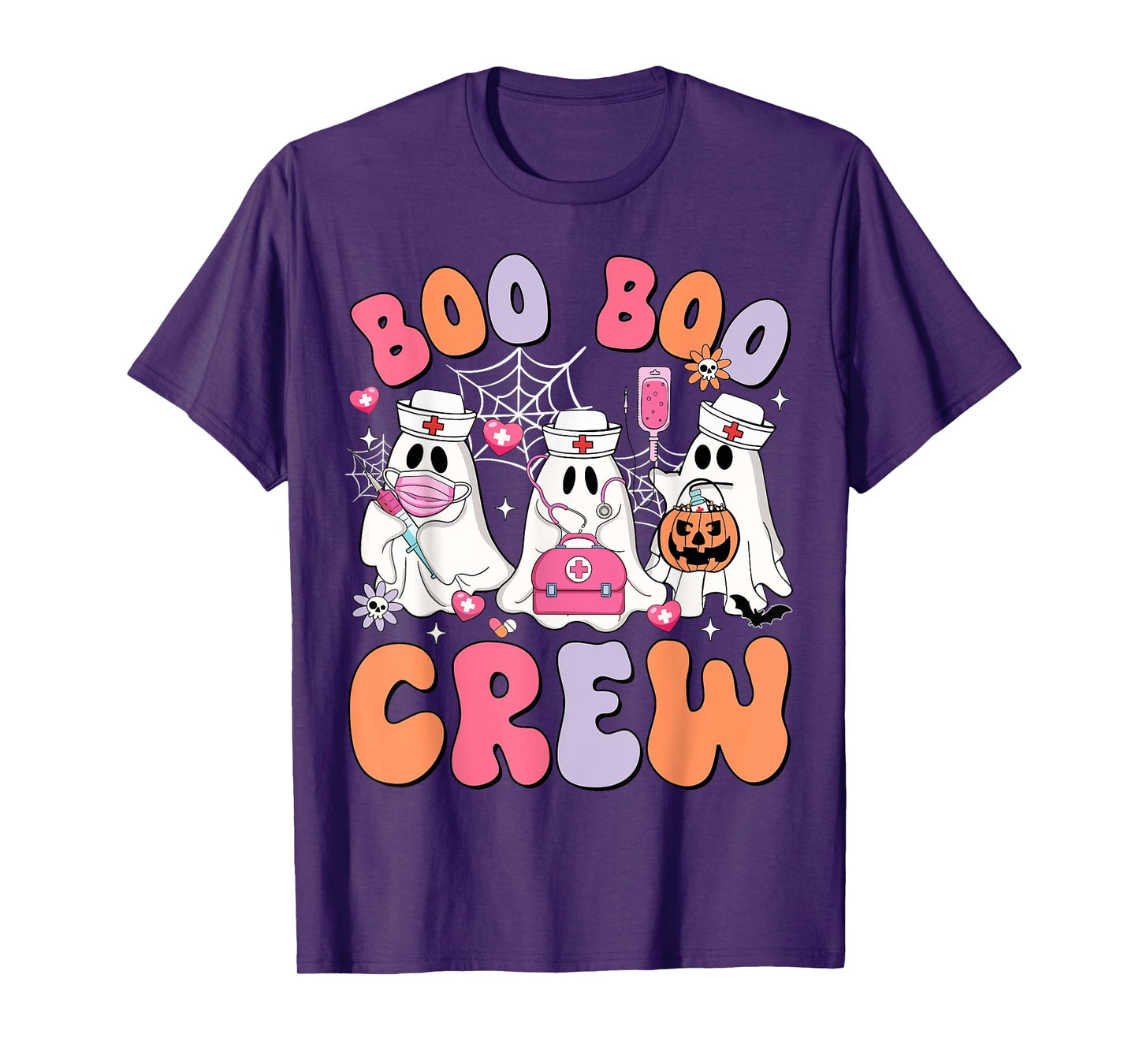 Boo Boo Crew Nurse Funny Ghost Halloween Nurse Life Women T-Shirt