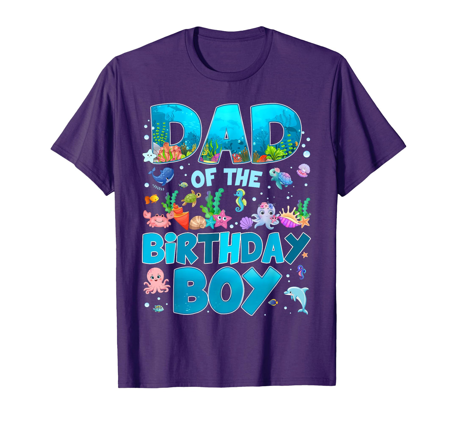 Dad of The Birthday Boy Ocean Animal Wildlife Bday Family T-Shirt