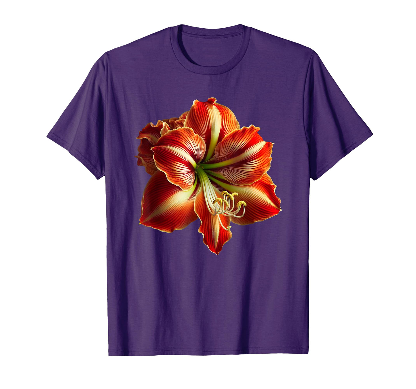 Fantastic Gorgeous Red Amaryllis Flower Shapes Mania T-Shirt