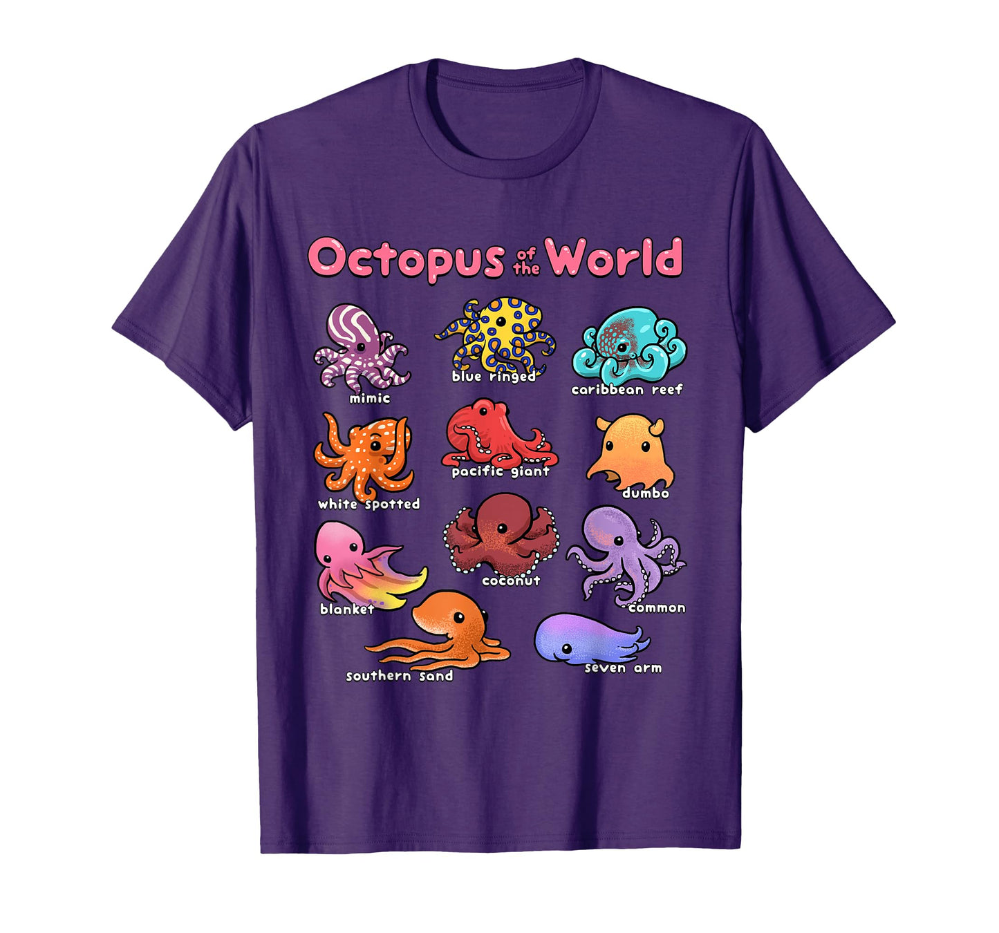 Octopus Sea Animals of the World Octopus Lover Marine Life T-Shirt