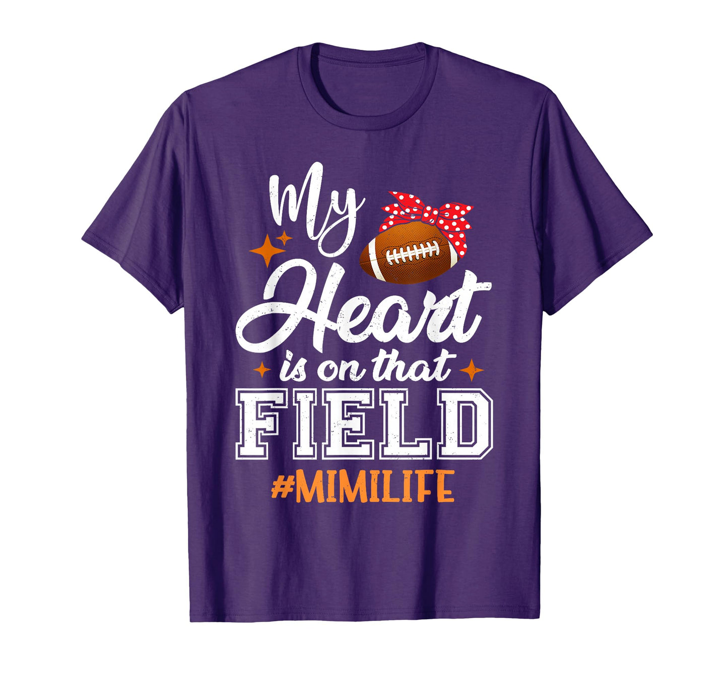 My Heart is On That Field Football Mimi Grandma T-Shirt