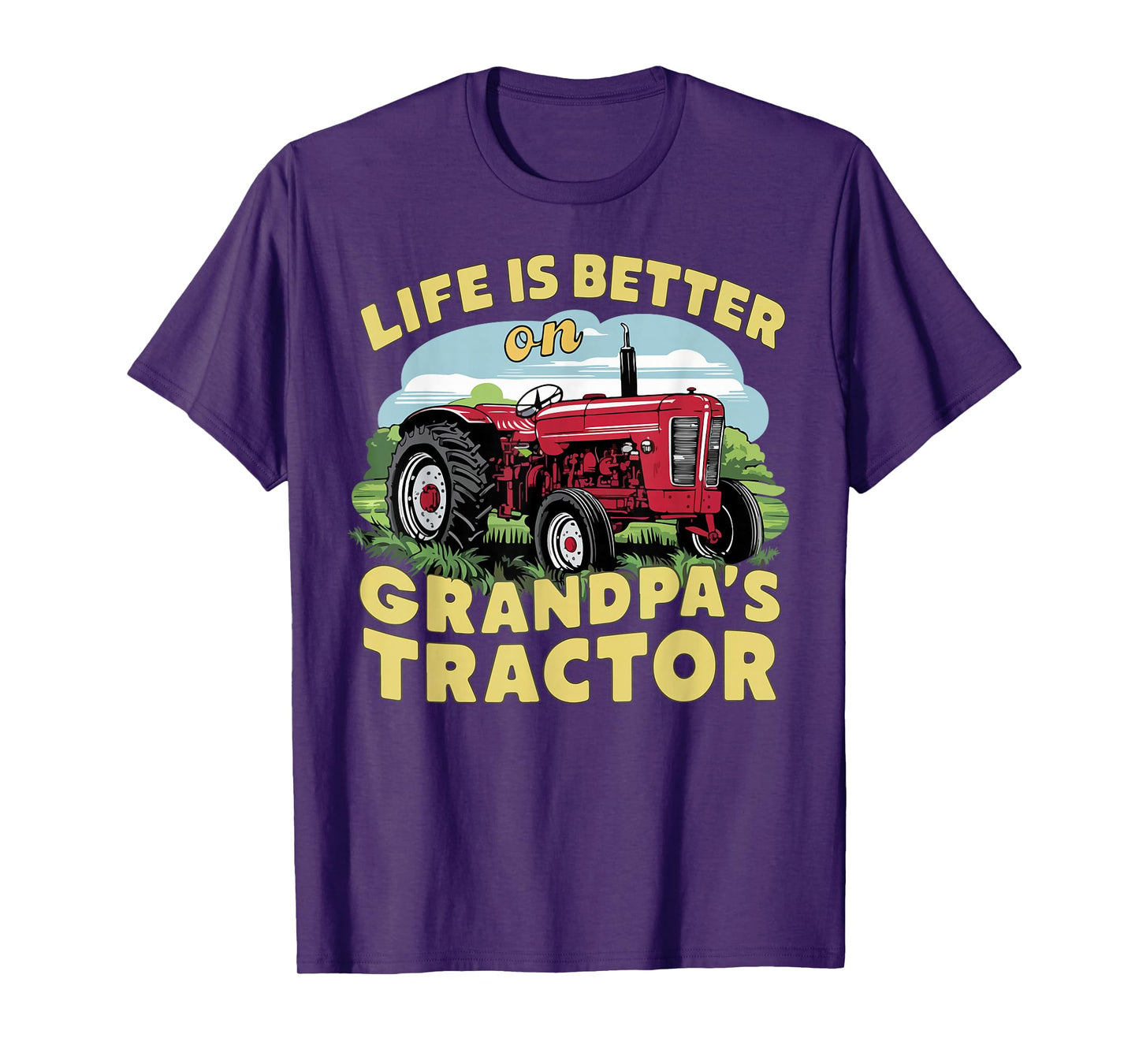 Life Is Better On Grandpas Tractor Kids Farm Tractor Boy T-Shirt
