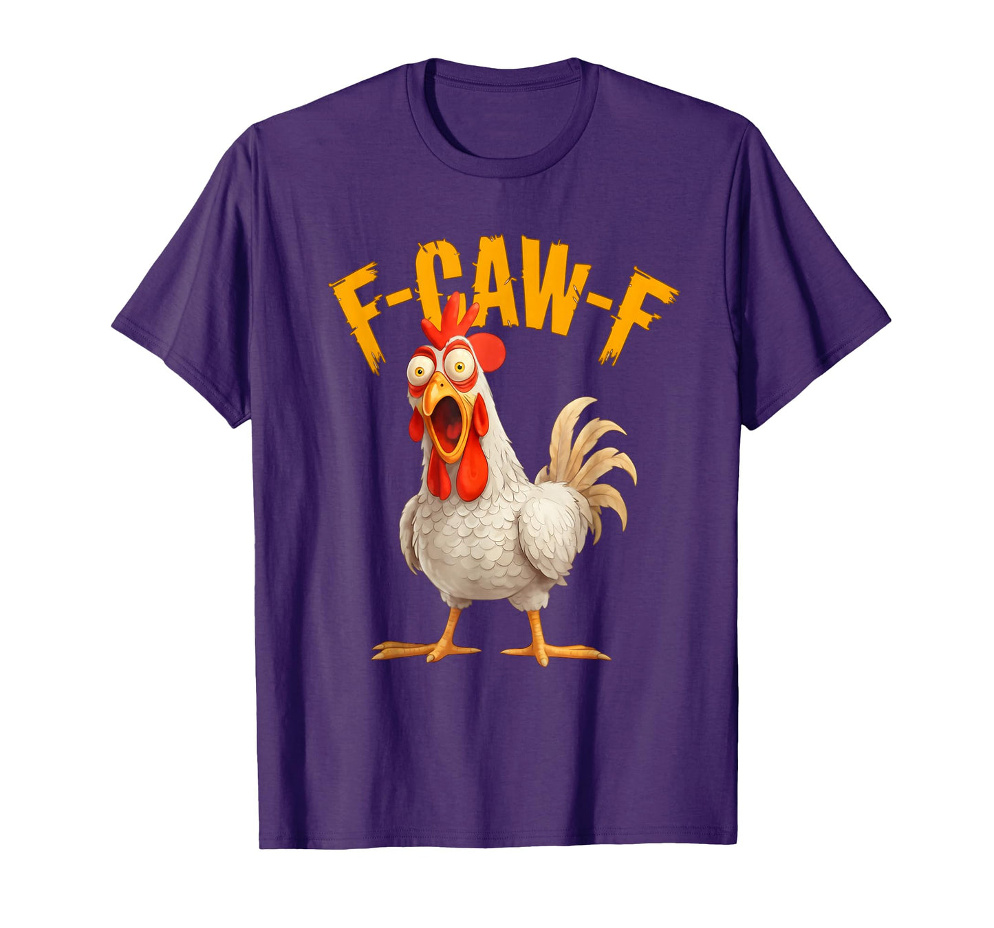Funny F-Awk-F Chicken F-Caw-F Rooster Pun Retro T-Shirt