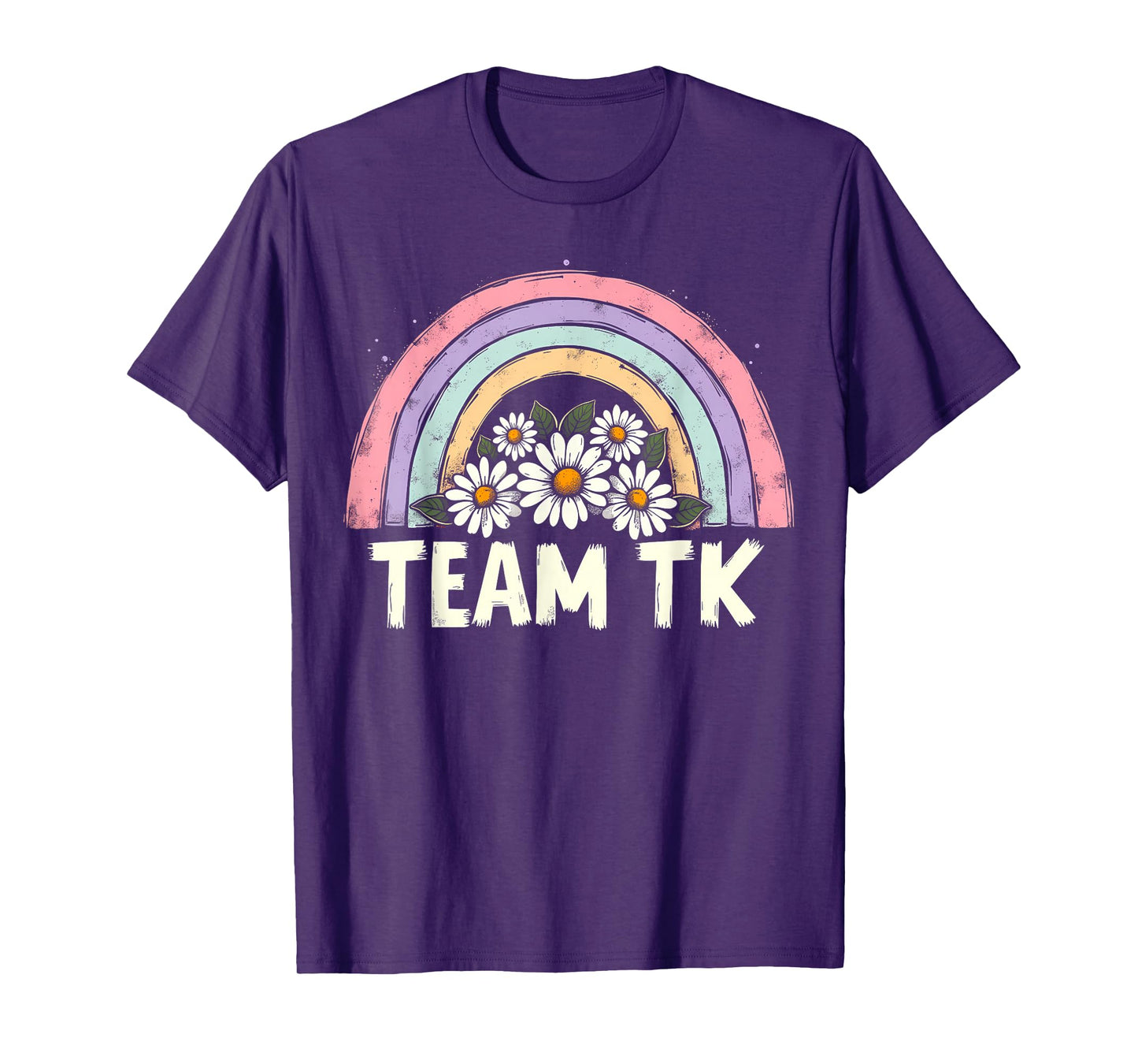 Team TK Retro Teacher Daisy Colorful - TK School Back Design T-Shirt