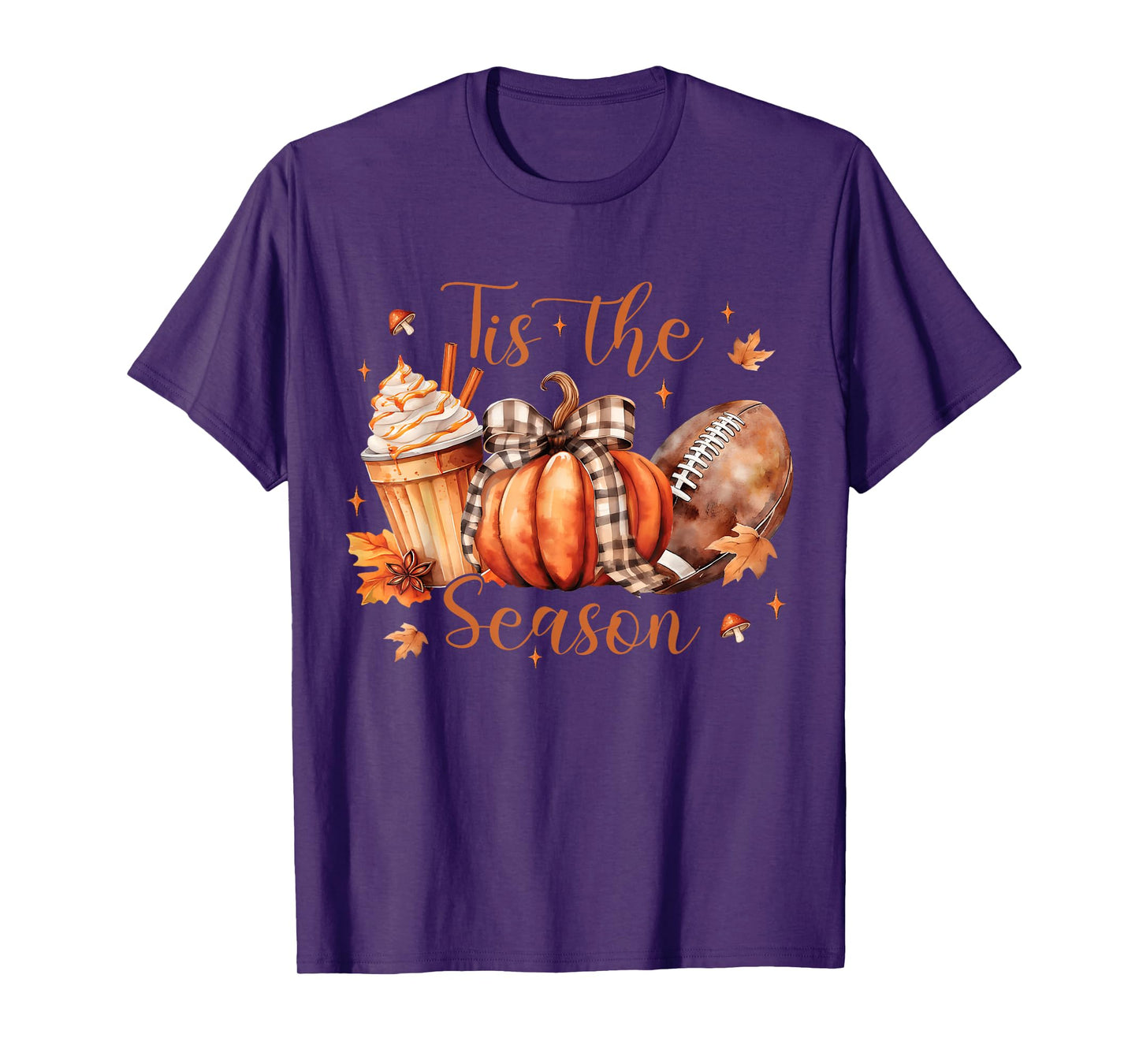 Coquette Tis The Season Pumpkin Thanksgiving Fall Football T-Shirt