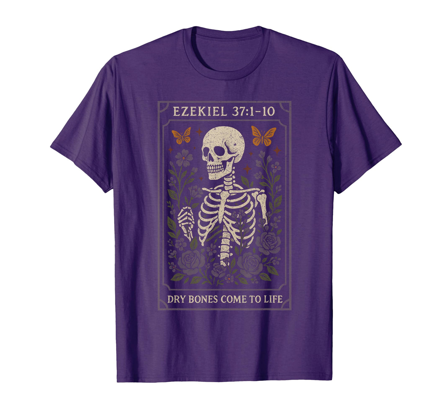 Dry Bone Come to Life Skeleton Floral Ezequiel 37 T-Shirt