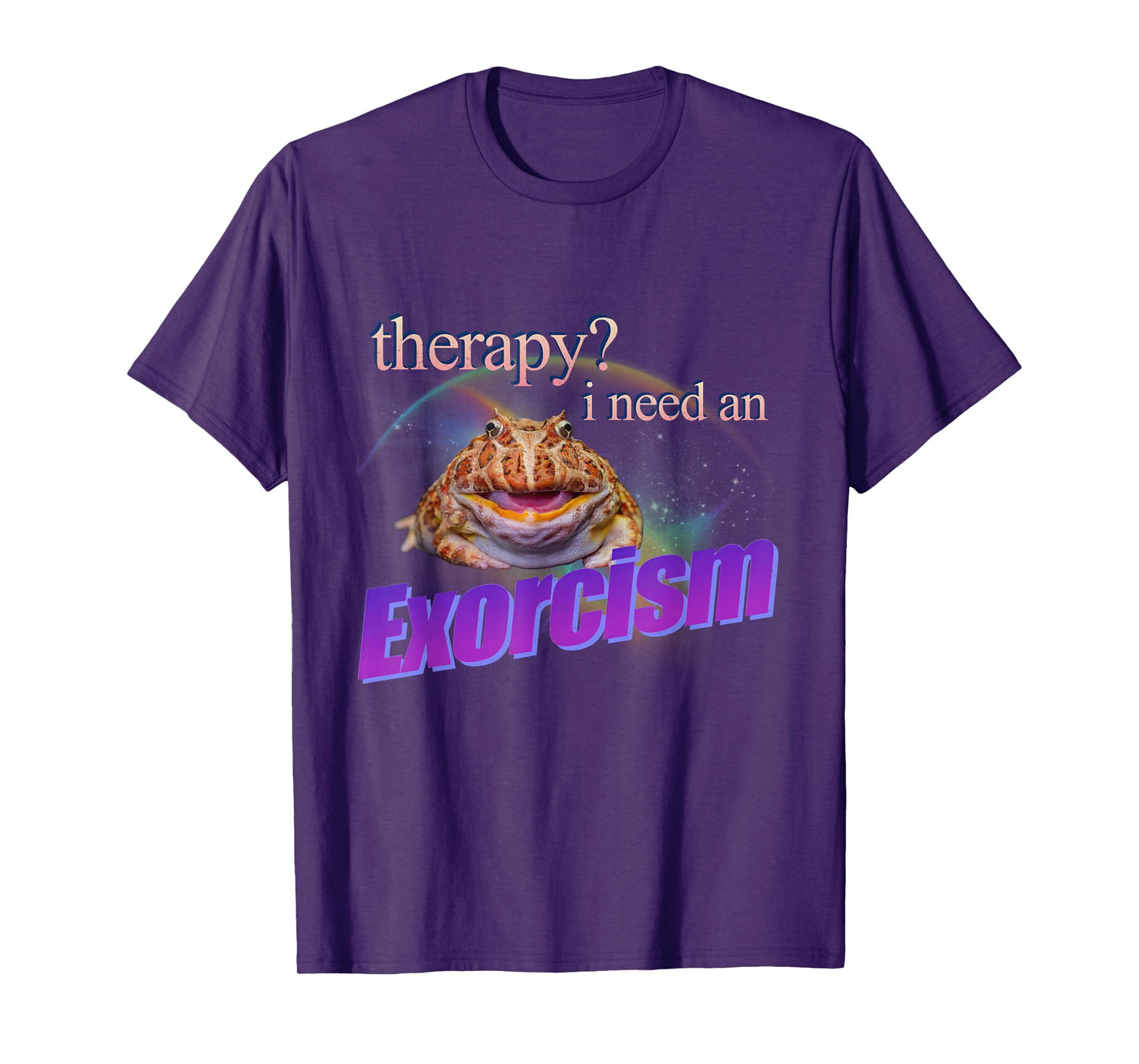 Therapy? I Need an Exorcism Funny Frog Meme Cursed Silly T-Shirt