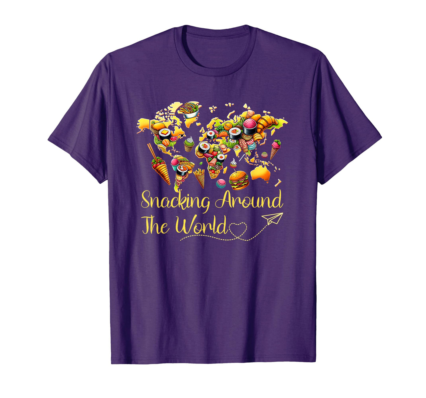 Snacking Around The World Funny Global Food T-Shirt