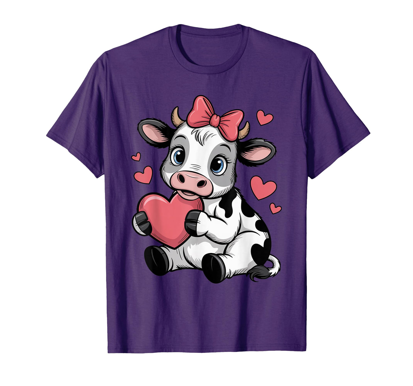 Black White Cow Pink Coquette Bow Cow Cattle Farmer Cow T-Shirt