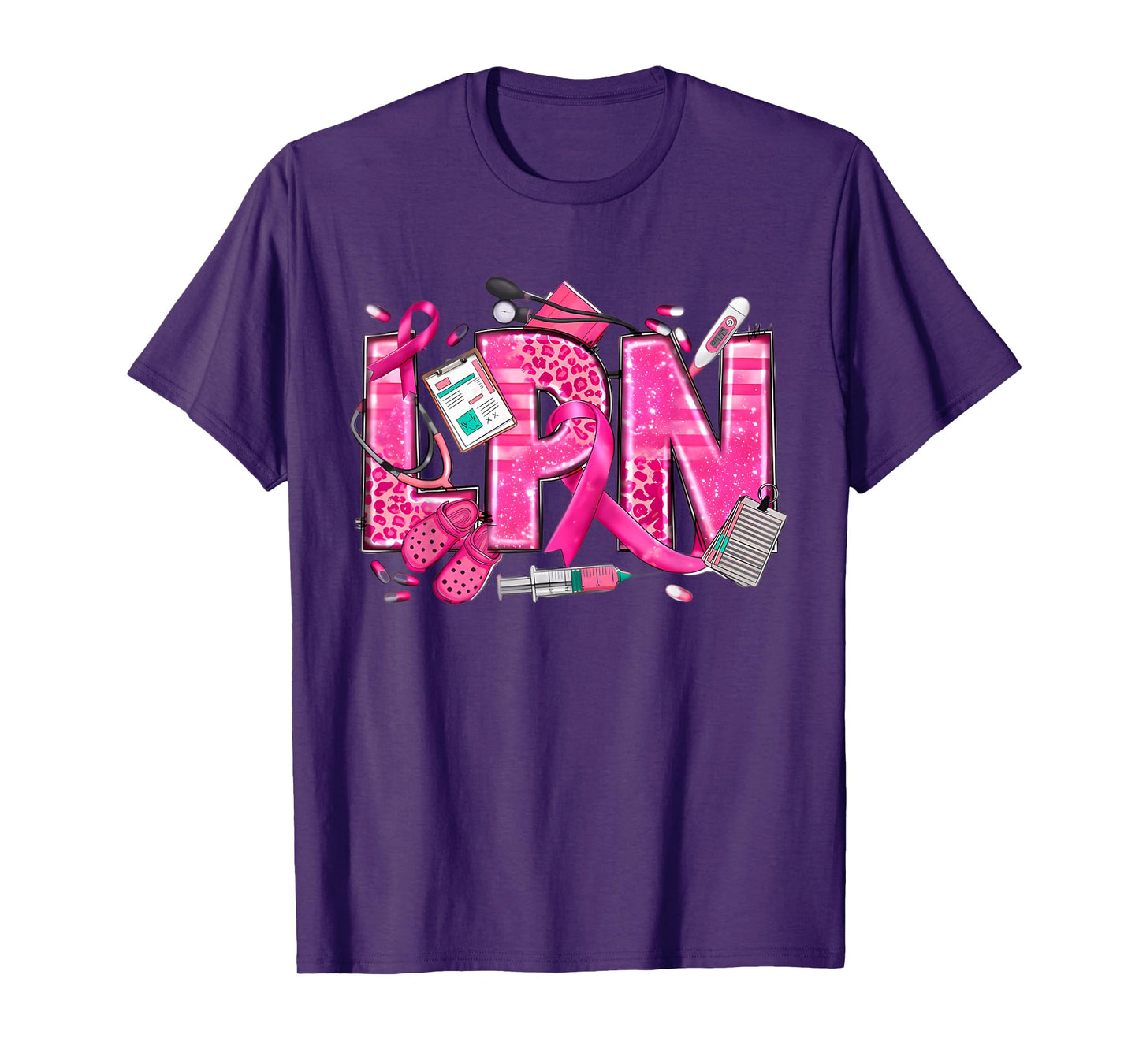 Nurse Breast Cancer Awareness Pink Ribbon Nursing Lpn Life T-Shirt