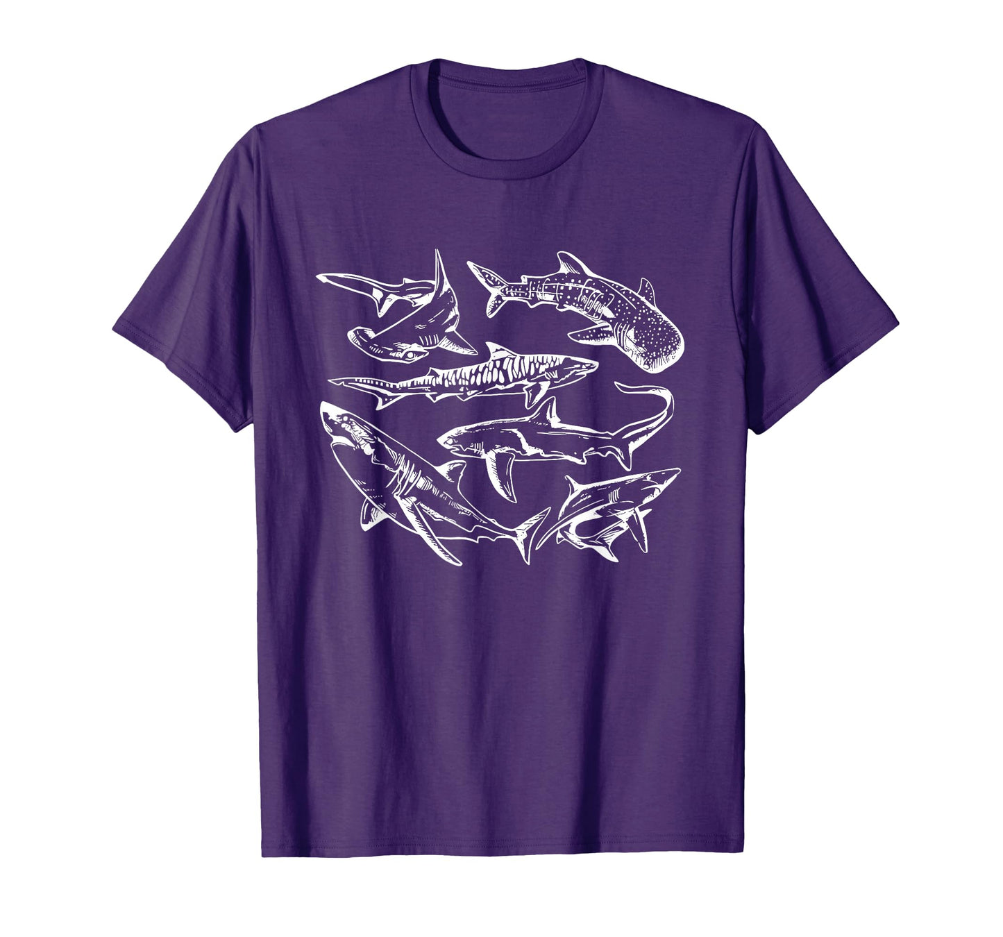 Retro Shark Specie Ocean Marine Lover Fish Summer Men Women T-Shirt