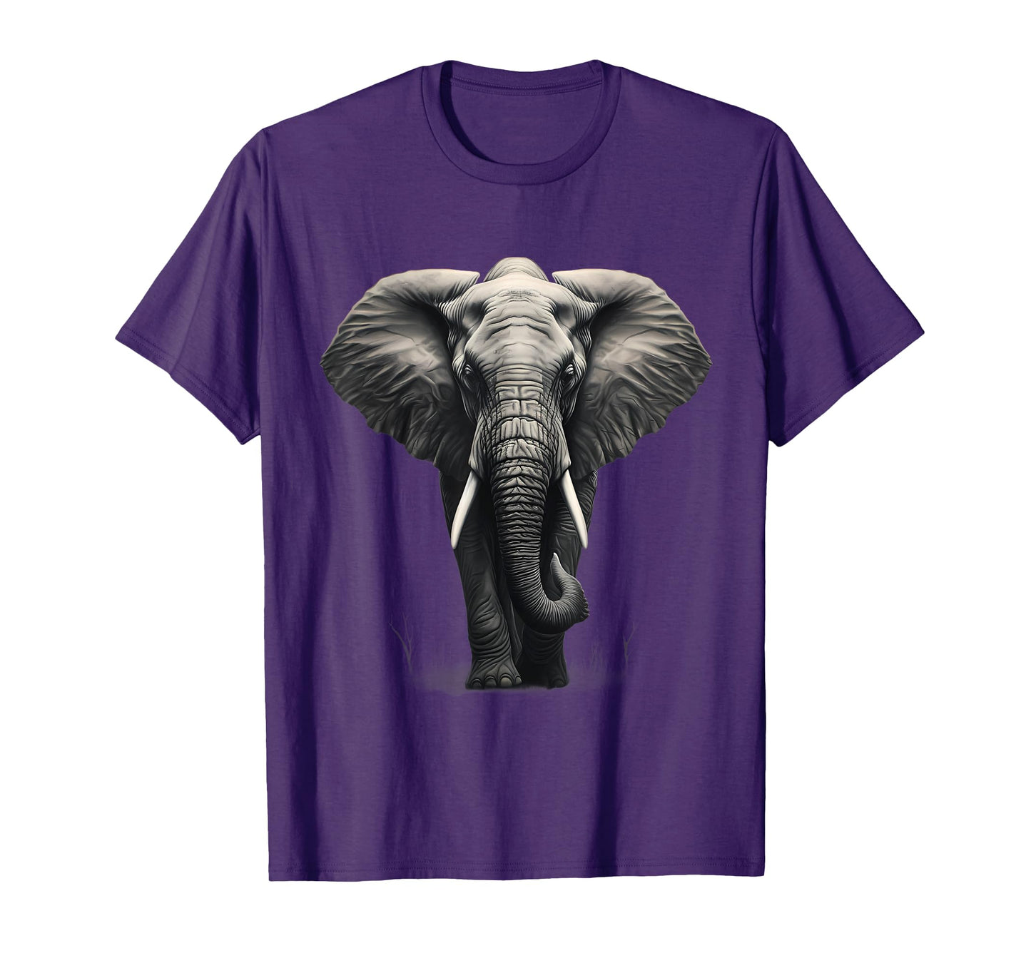 Elephant Drawing Motif Safari Animal Print Artwork Wildlife T-Shirt