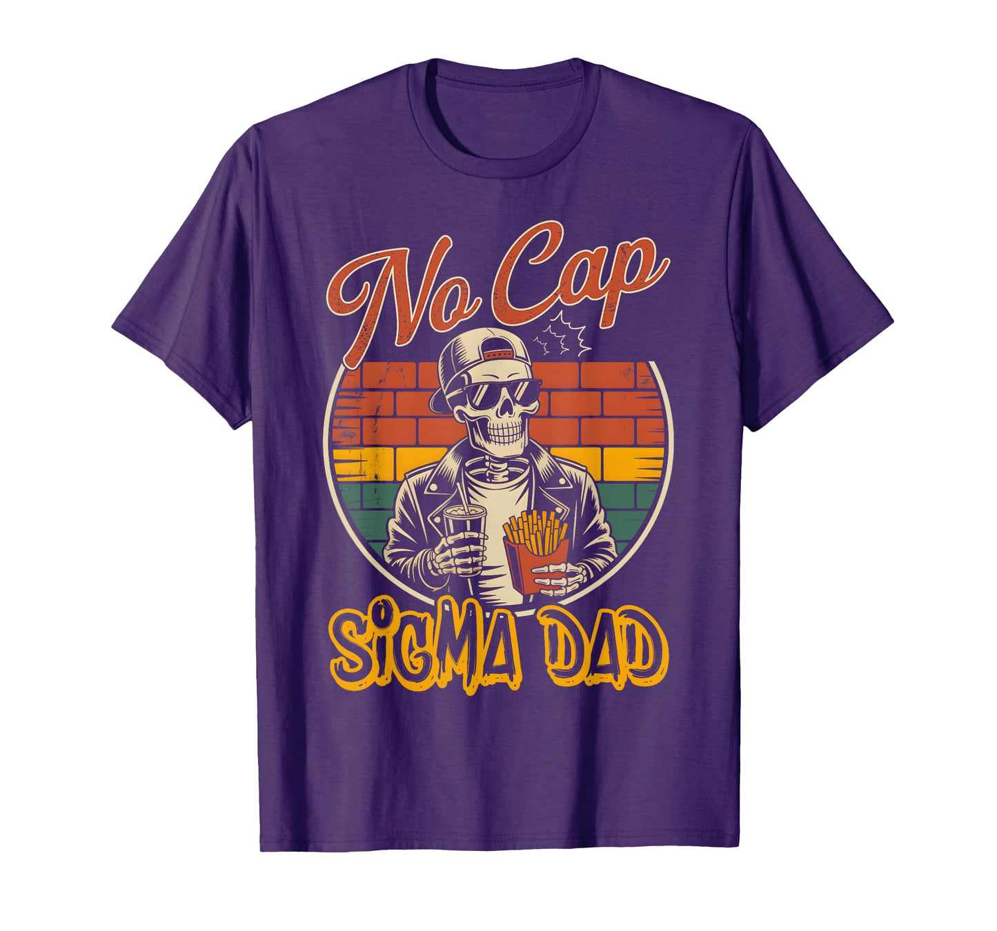 No Cap Sigma Dad Funny Rizz Meme Father's Day T-Shirt