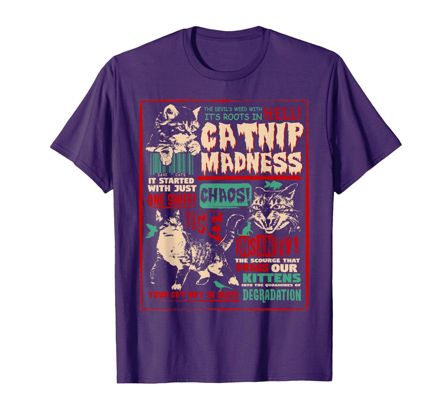 Catnip Madness Cute Kitten Cat Lover Gift Cat Owners T-Shirt