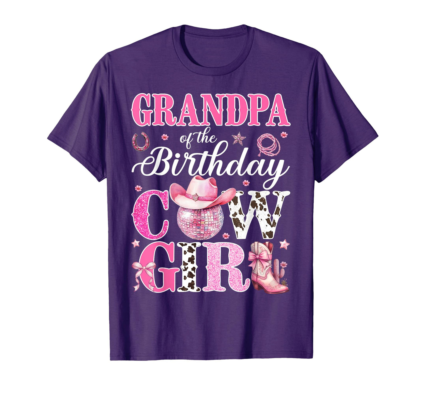 Cute Grandpa Of Birthday CowGirl Rodeo Western Bday Party T-Shirt