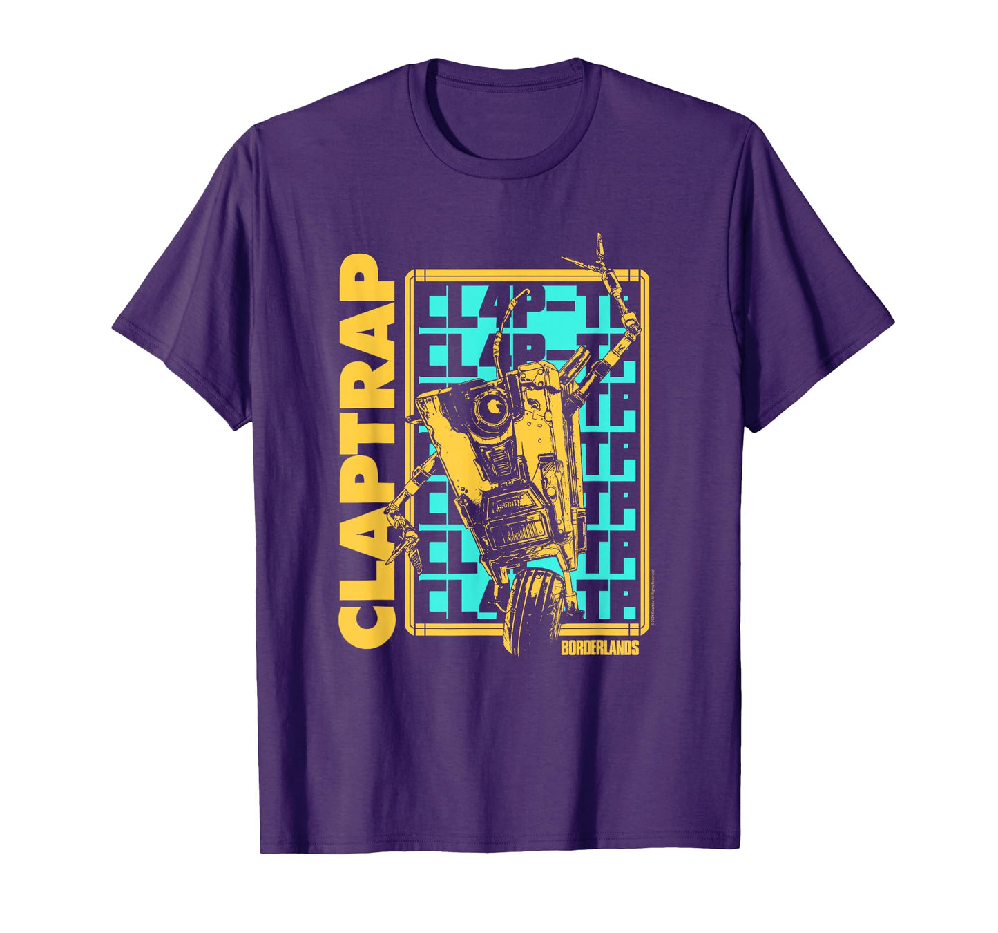Borderlands Claptrap Repeating Text Video Game T-Shirt