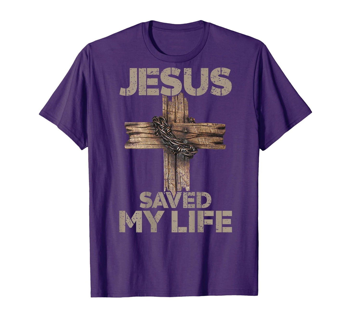 Jesus Saved My Life Christian Cross God Faith Bible On Back T-Shirt