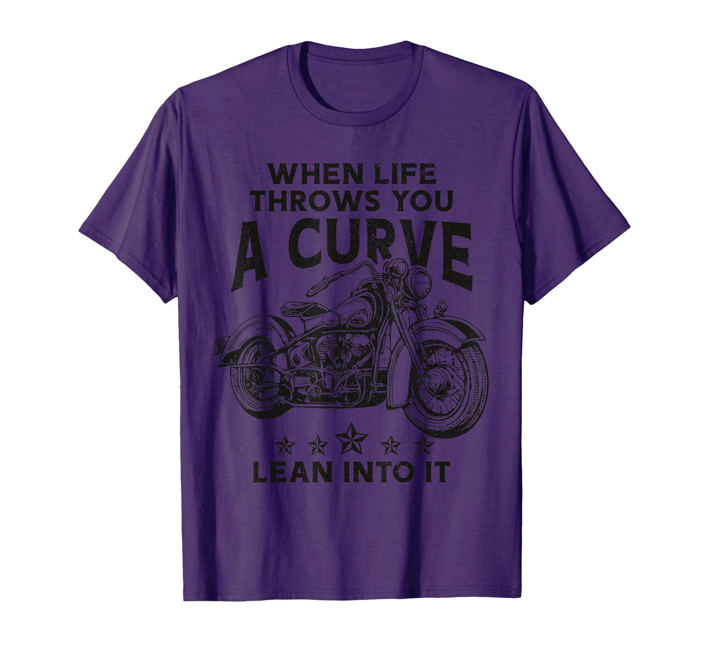 Motorcycle Life Throws You A Curve Lean Into It Biker T-Shirt