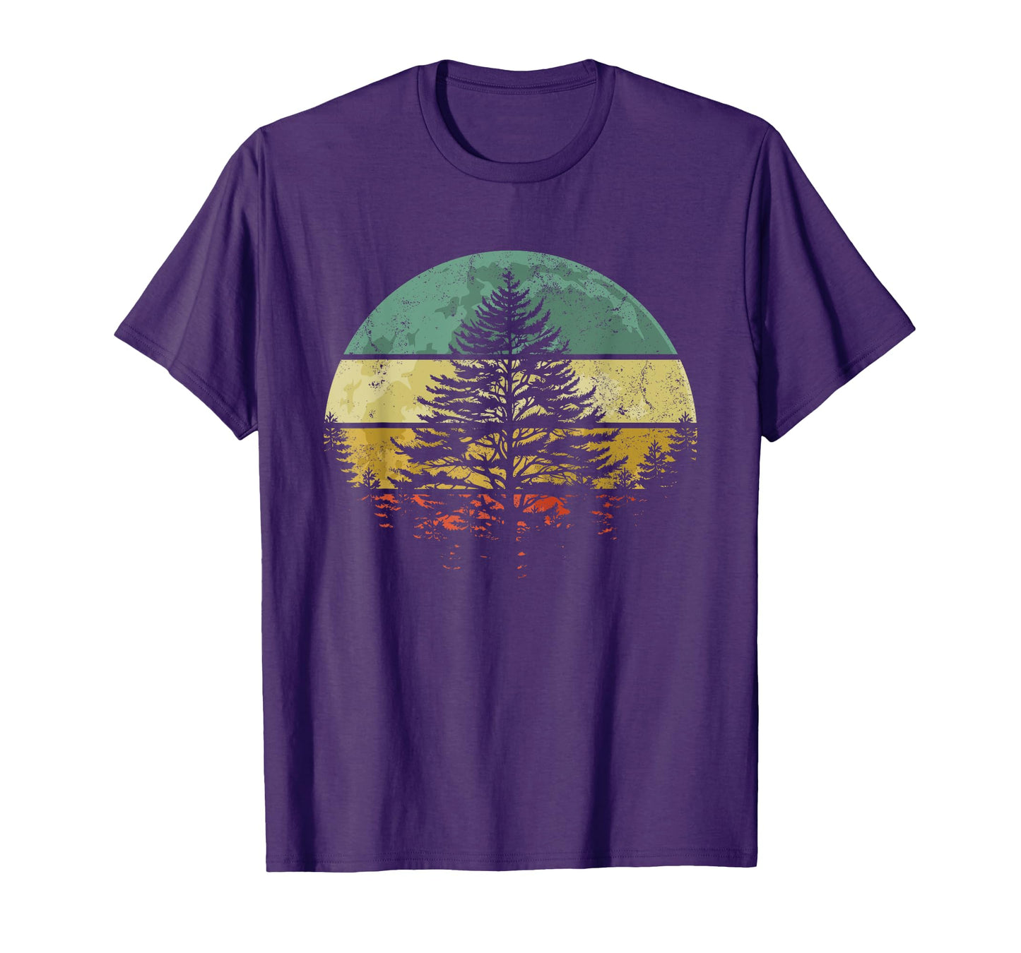 Wildlife Hiking Trip Outdoor Camping Nature Trees Retro Moon T-Shirt
