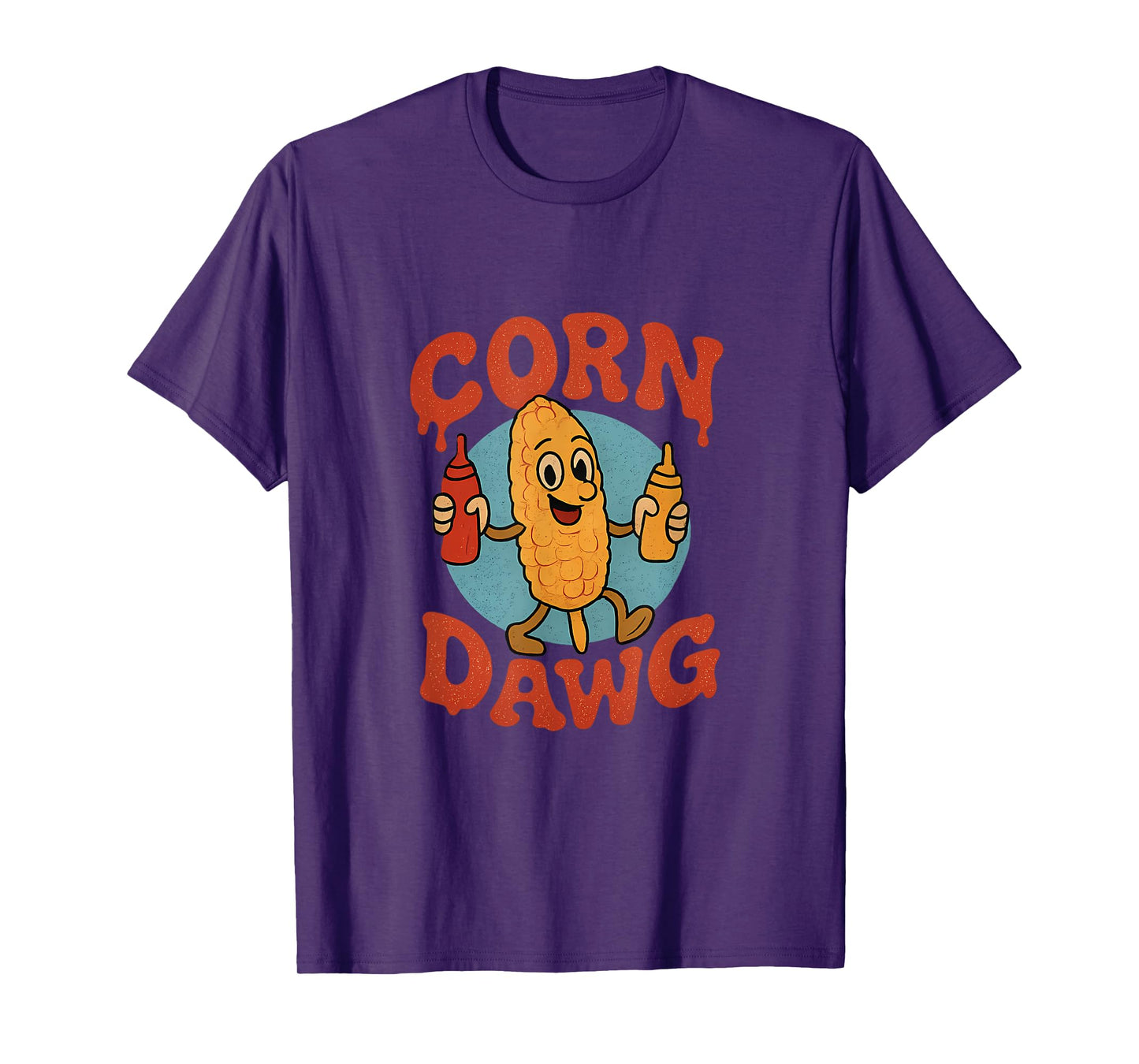 Corn Dawg Funny Farm Humor Ketchup Drip Graphic T-Shirt