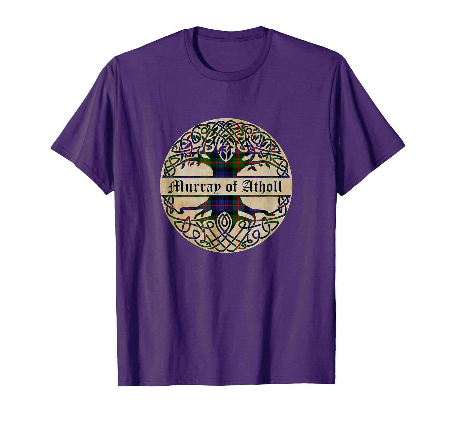 Murray of Atholl Clan Tartan Tree of Life Scottish Surname T-Shirt