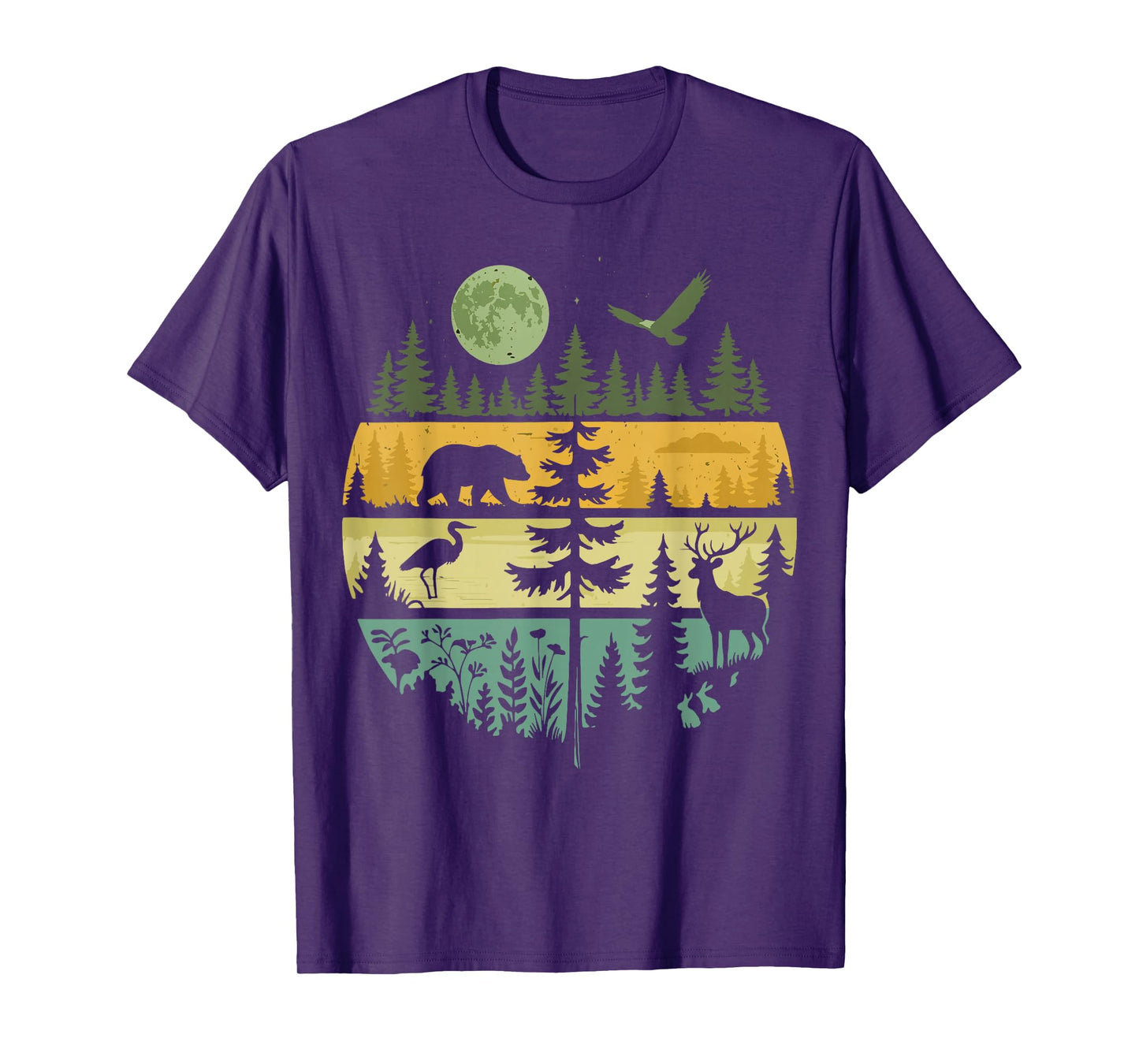 Forest Retro Nature Wildlife Outdoor T-Shirt